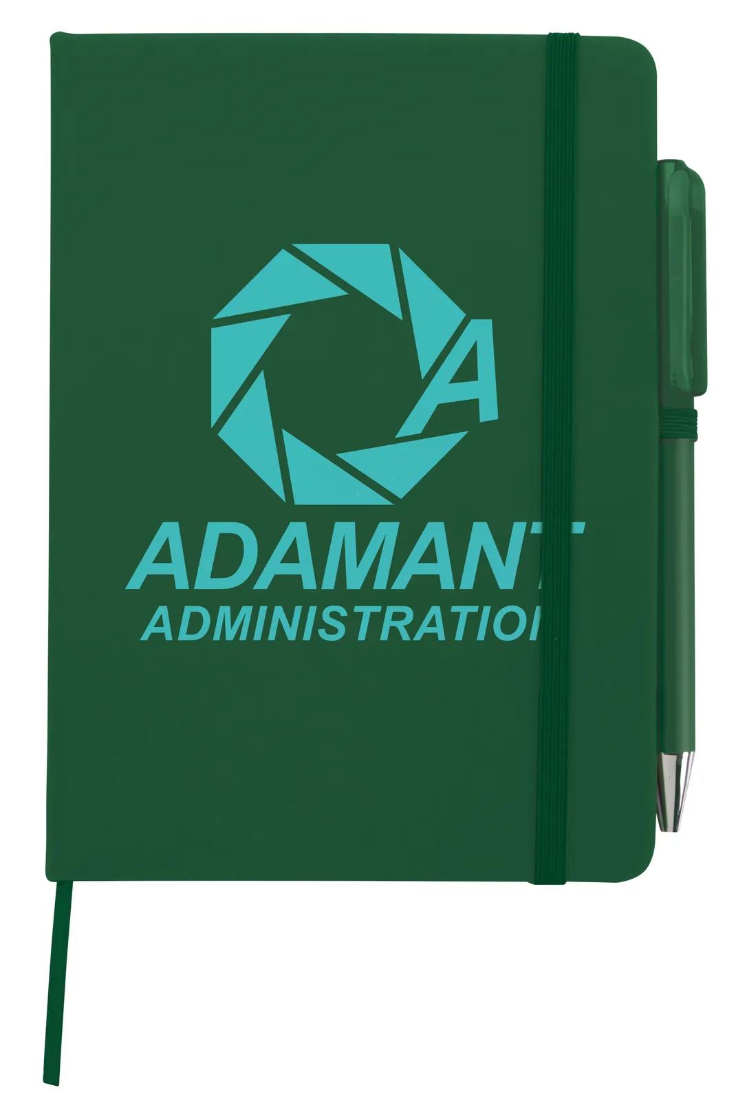 Notebook with Pen Leatherette Cover Elastic Band - 7 x 5 in - product view 26