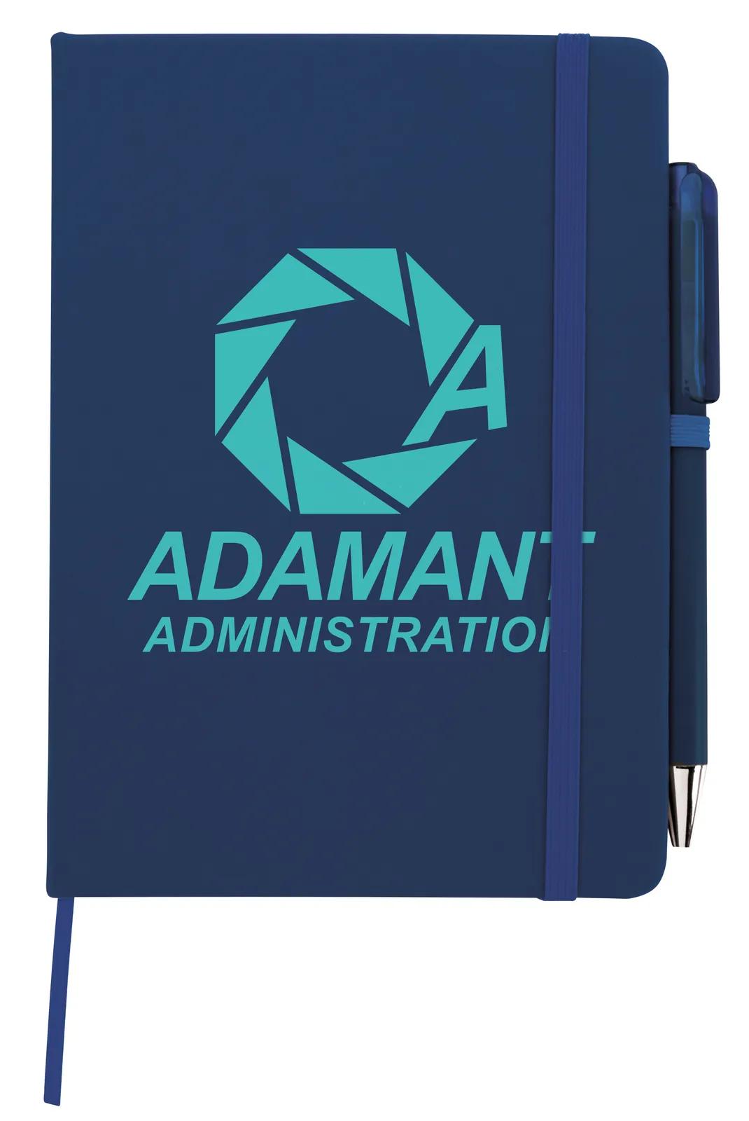 Notebook with Pen Leatherette Cover Elastic Band - 7 x 5 in - product view 30