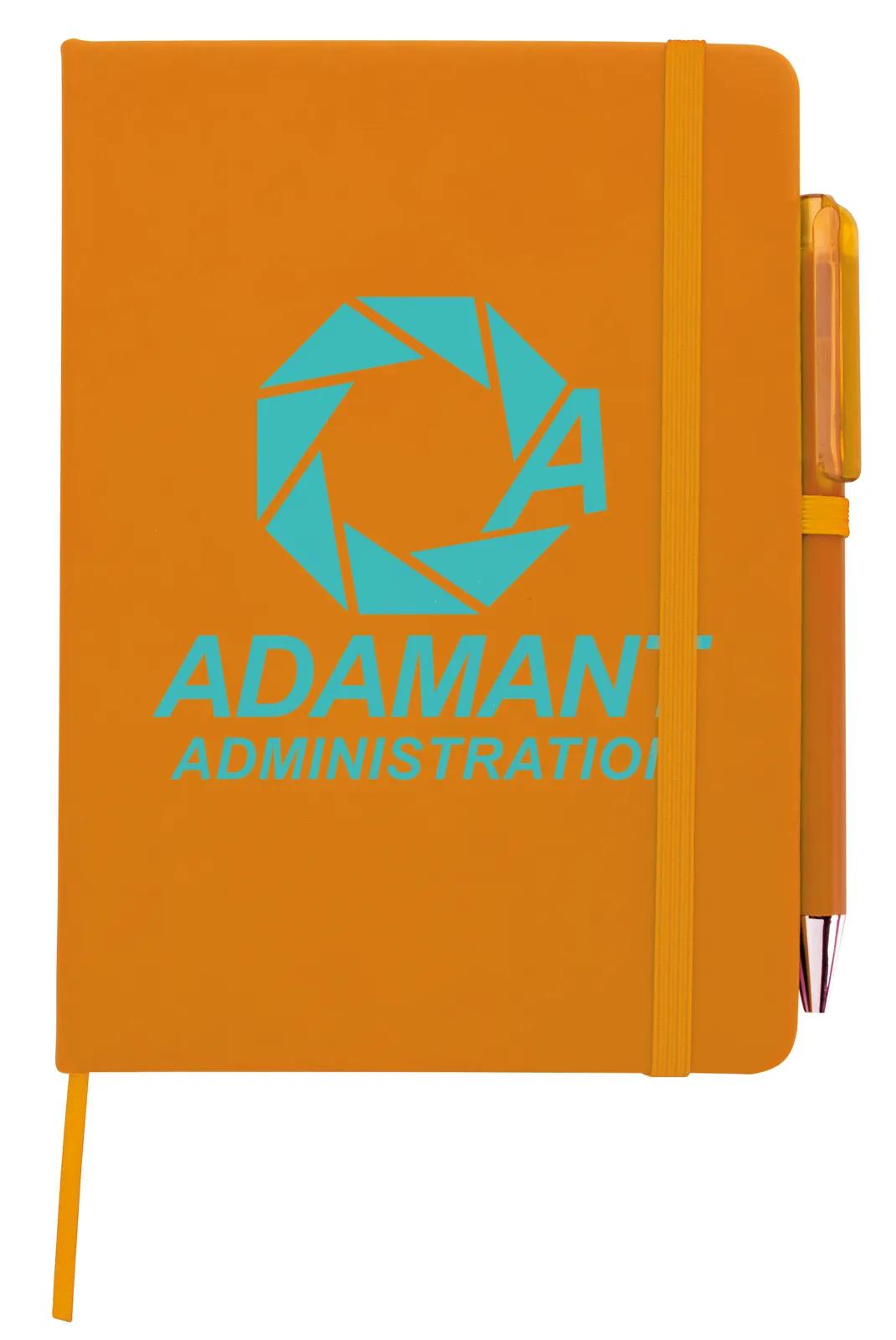 Notebook with Pen Leatherette Cover Elastic Band - 7 x 5 in - product view 32