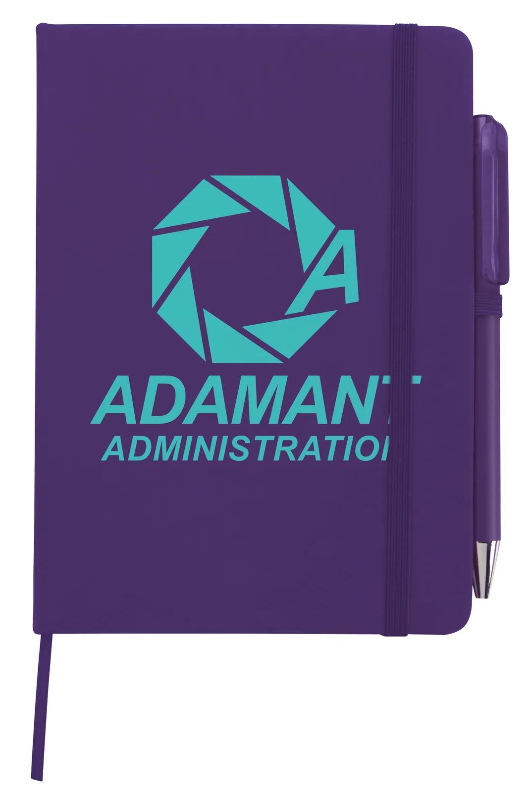 Notebook with Pen Leatherette Cover Elastic Band - 7 x 5 in - product view 34