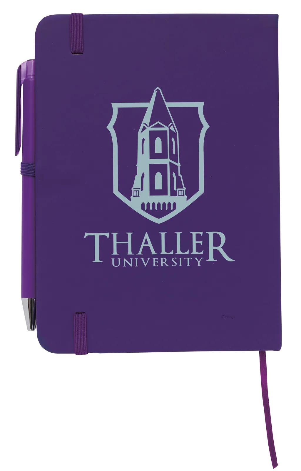 Notebook with Pen Leatherette Cover Elastic Band - 7 x 5 in - product view 35