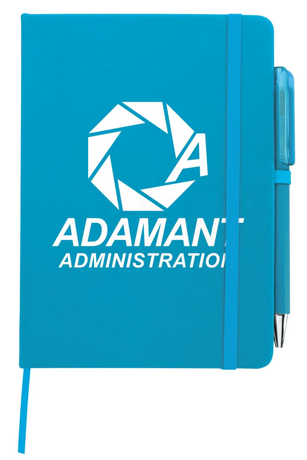 Notebook with Pen Leatherette Cover Elastic Band - 7 x 5 in - product view 42