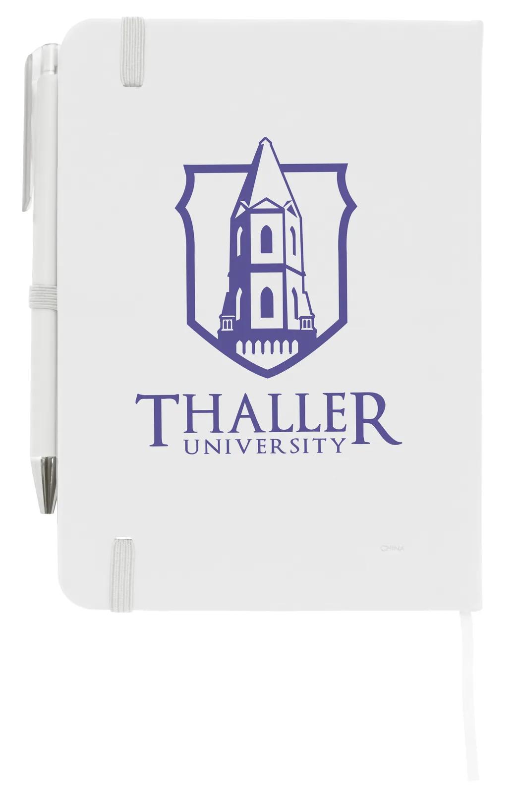 Notebook with Pen Leatherette Cover Elastic Band - 7 x 5 in - product view 45