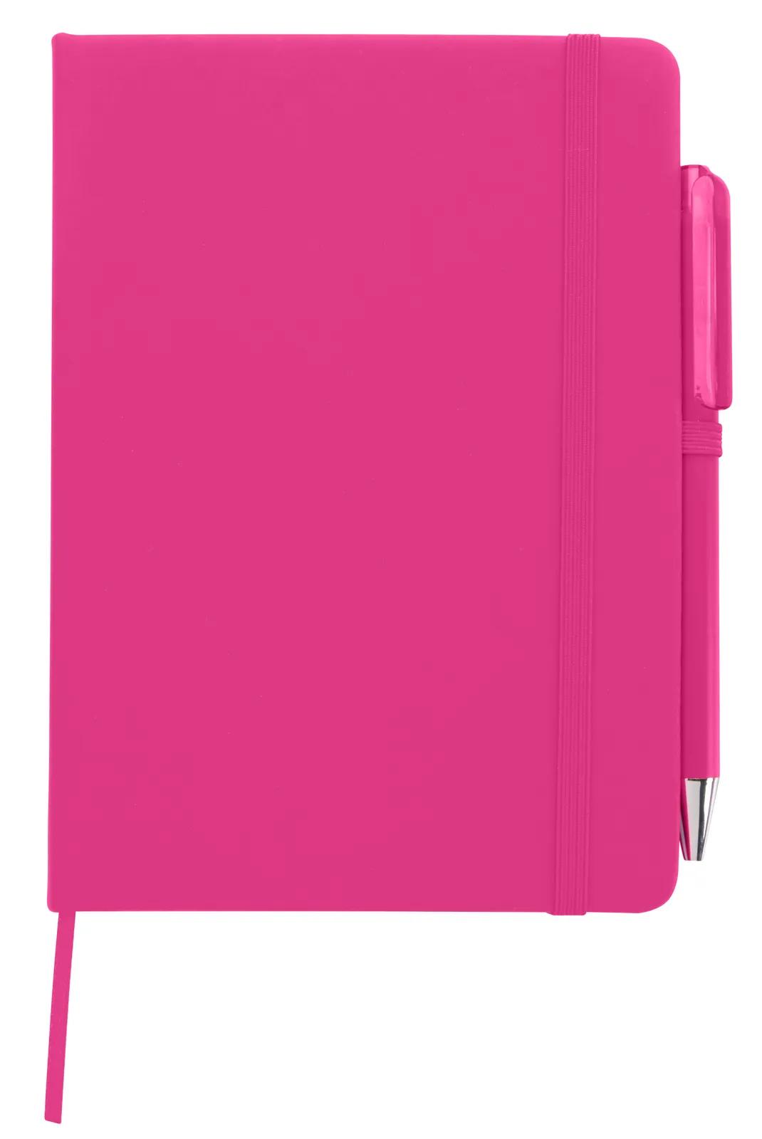 Notebook with Pen Leatherette Cover Elastic Band - 7 x 5 in - product view 51