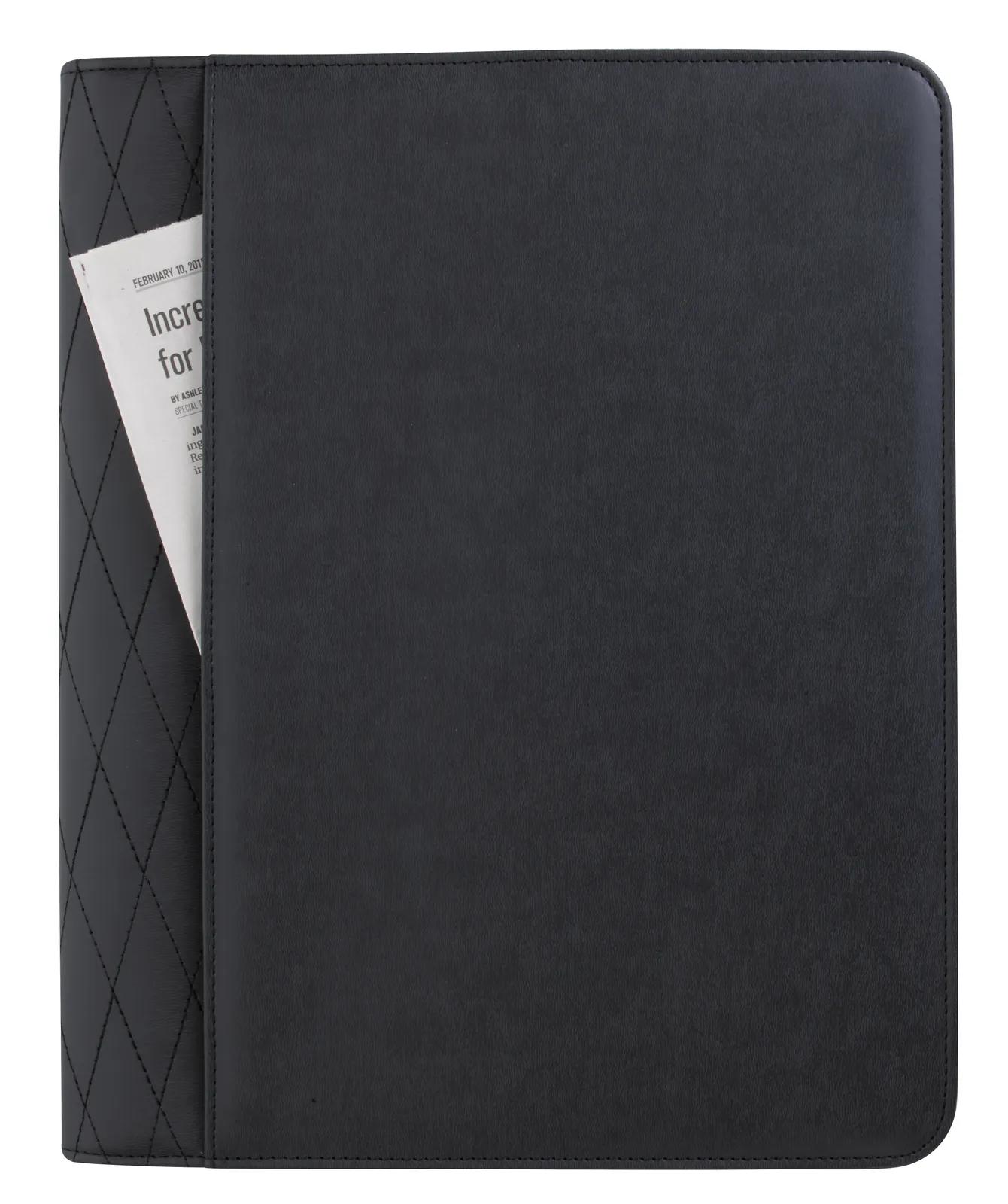 Padfolio Quilted PU Zippered Closure - 12.6 x 10.25 in - product view 2