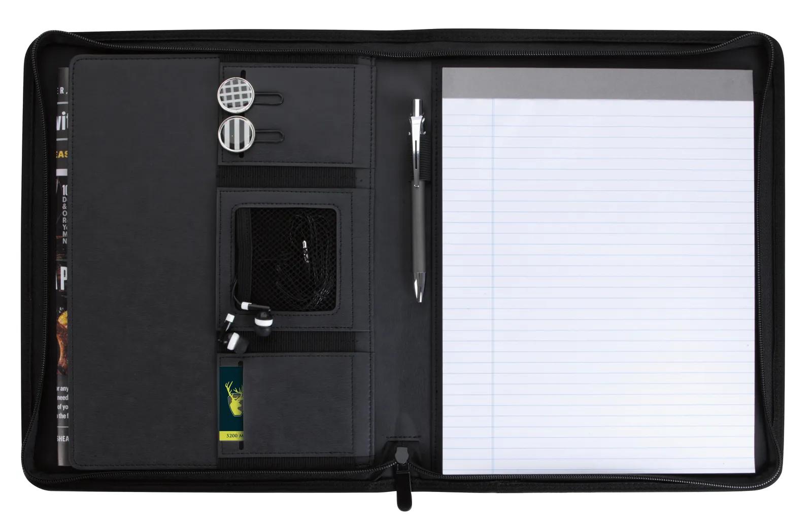 Padfolio Quilted PU Zippered Closure - 12.6 x 10.25 in - product view 3