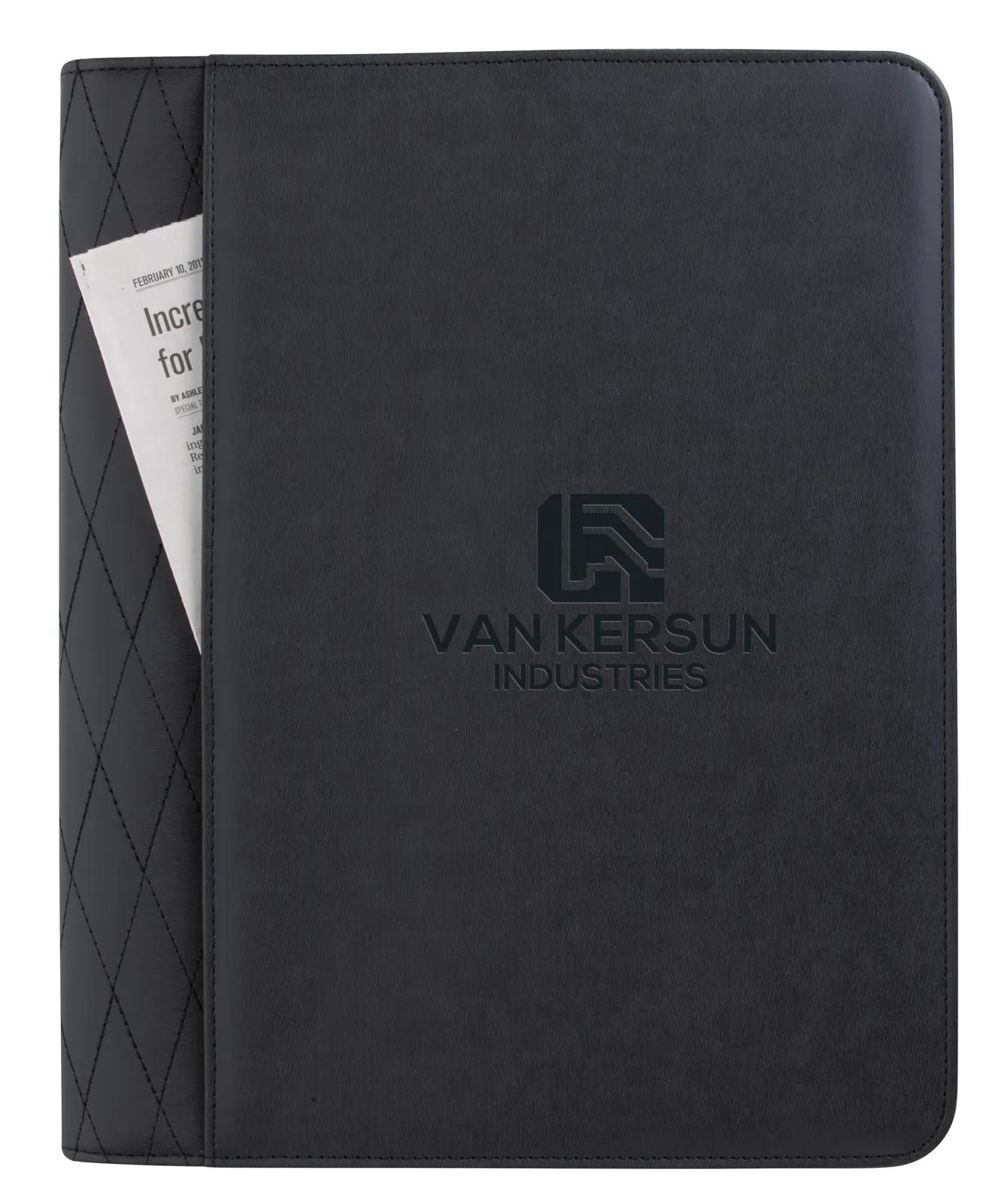 Padfolio Quilted PU Zippered Closure - 12.6 x 10.25 in - product view 4