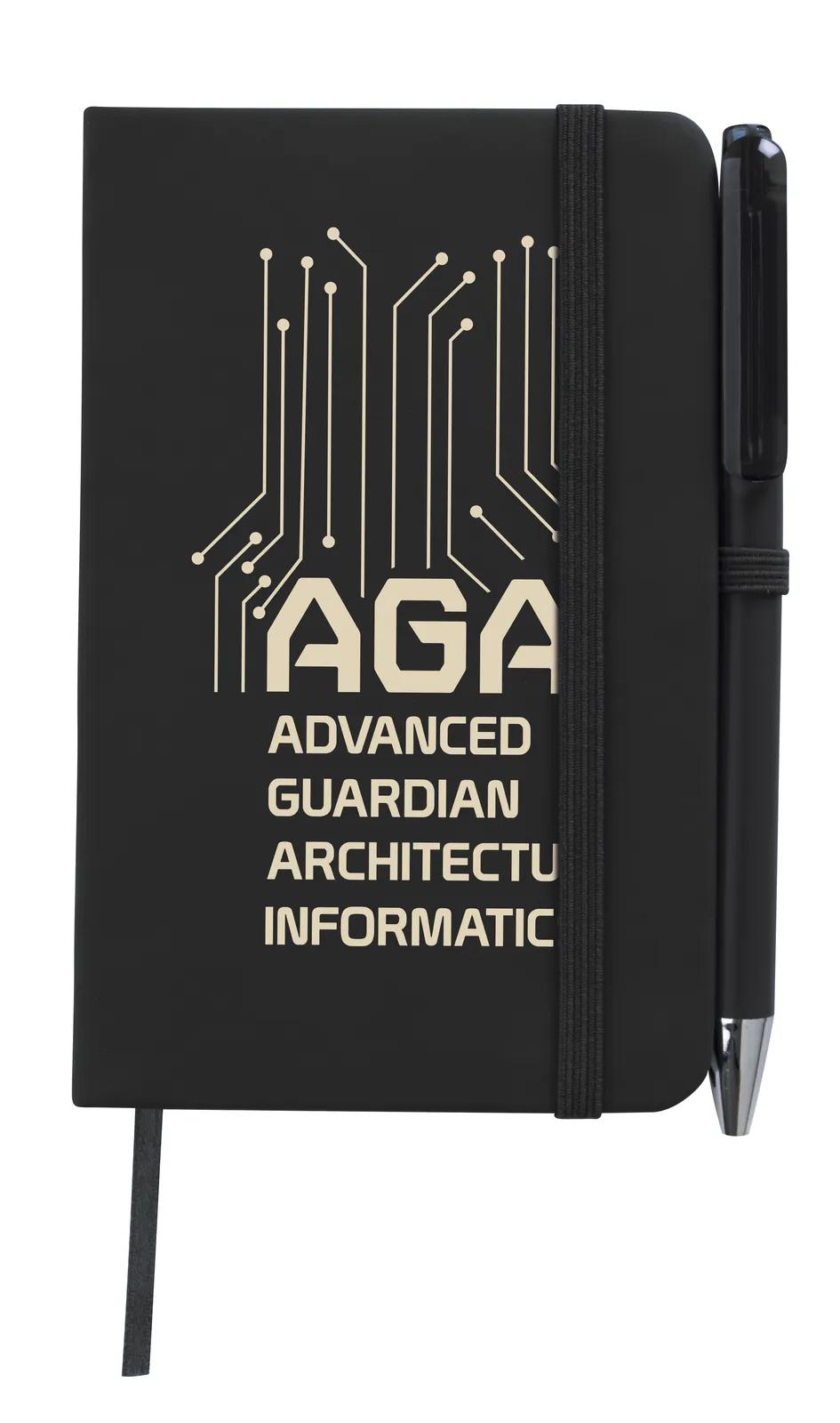 Mini Notebook with Pen Leatherette Cover - 5.5 x 3.5 in - product view 3