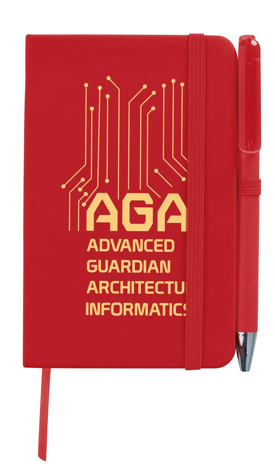 Mini Notebook with Pen Leatherette Cover - 5.5 x 3.5 in - product view 7