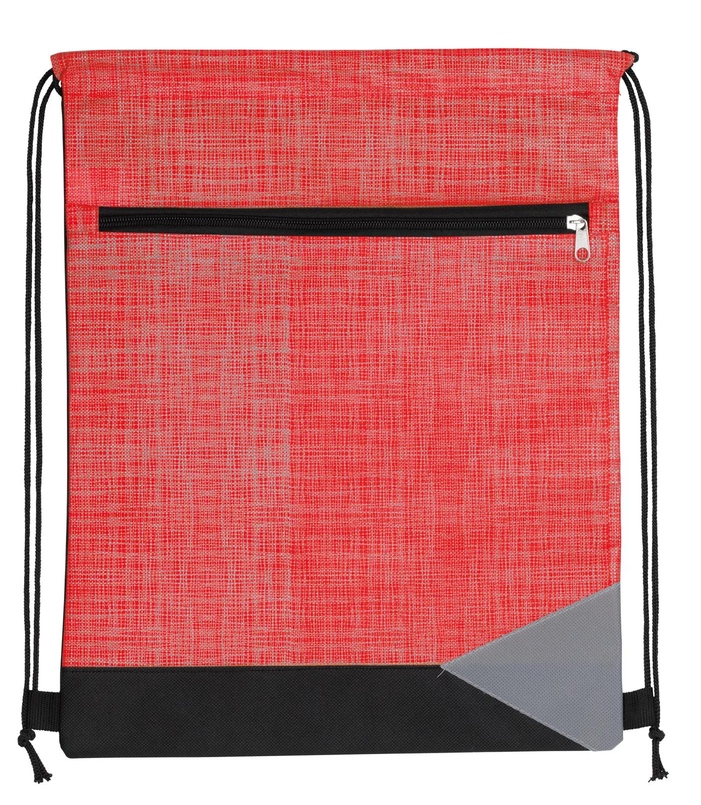 Drawstring Backpack Non-Woven Tread Pattern - 16.5 x 13 in - product view 2