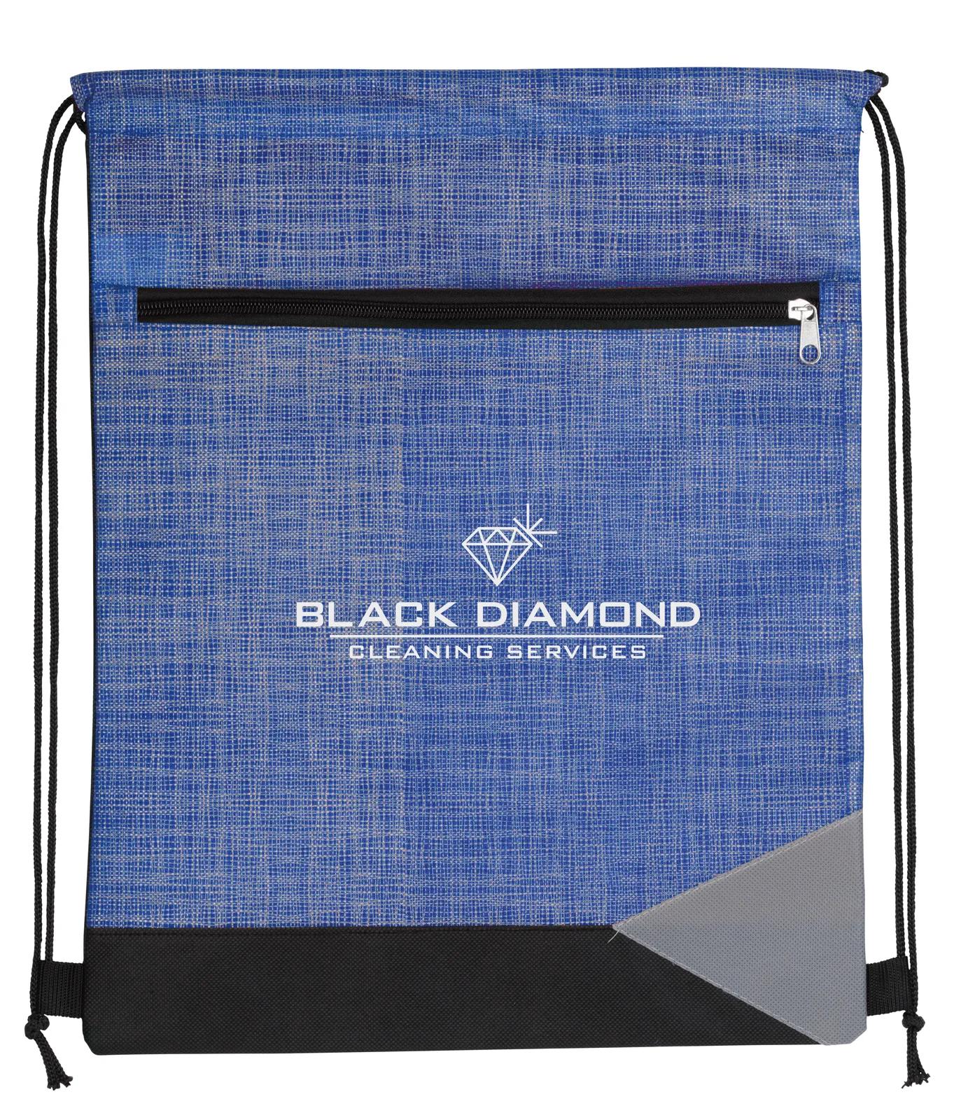 Drawstring Backpack Non-Woven Tread Pattern - 16.5 x 13 in - product view 3