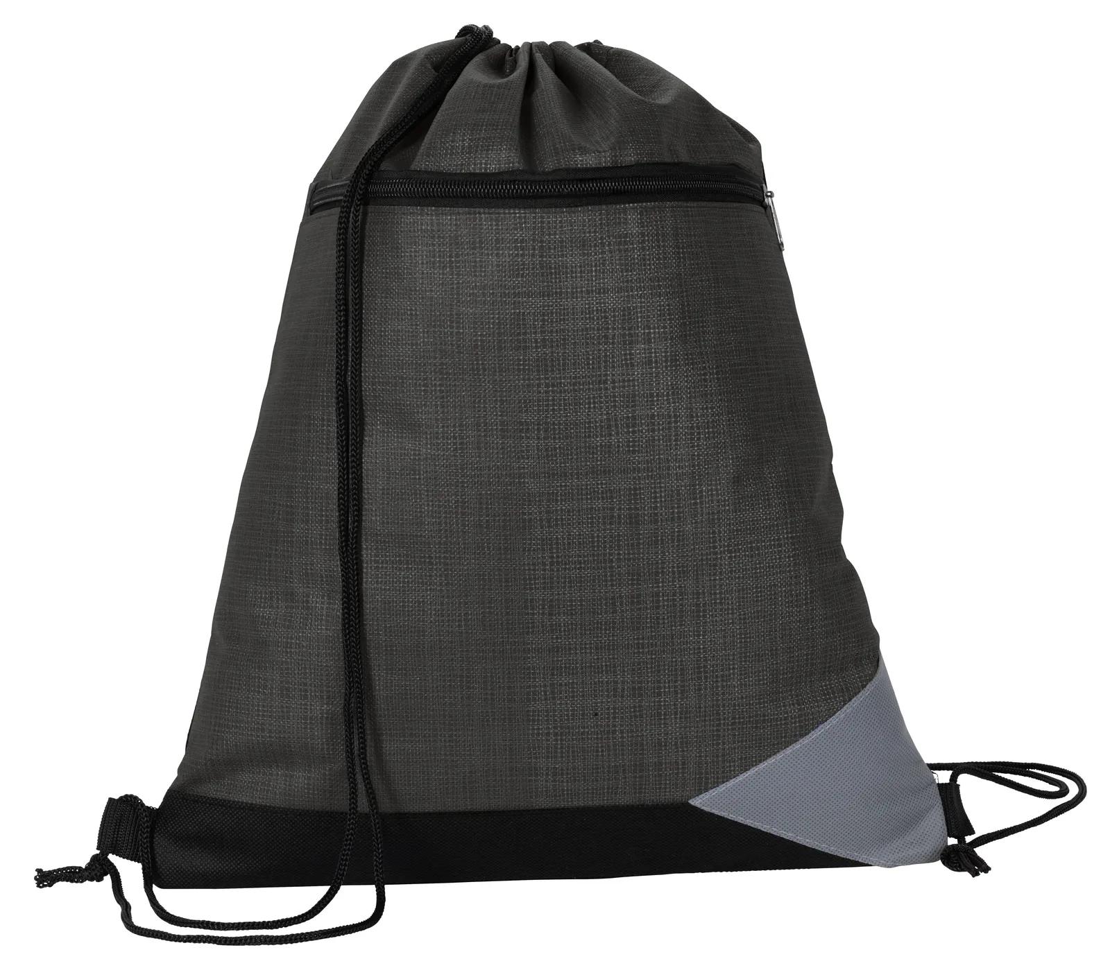 Drawstring Backpack Non-Woven Tread Pattern - 16.5 x 13 in - product view 4