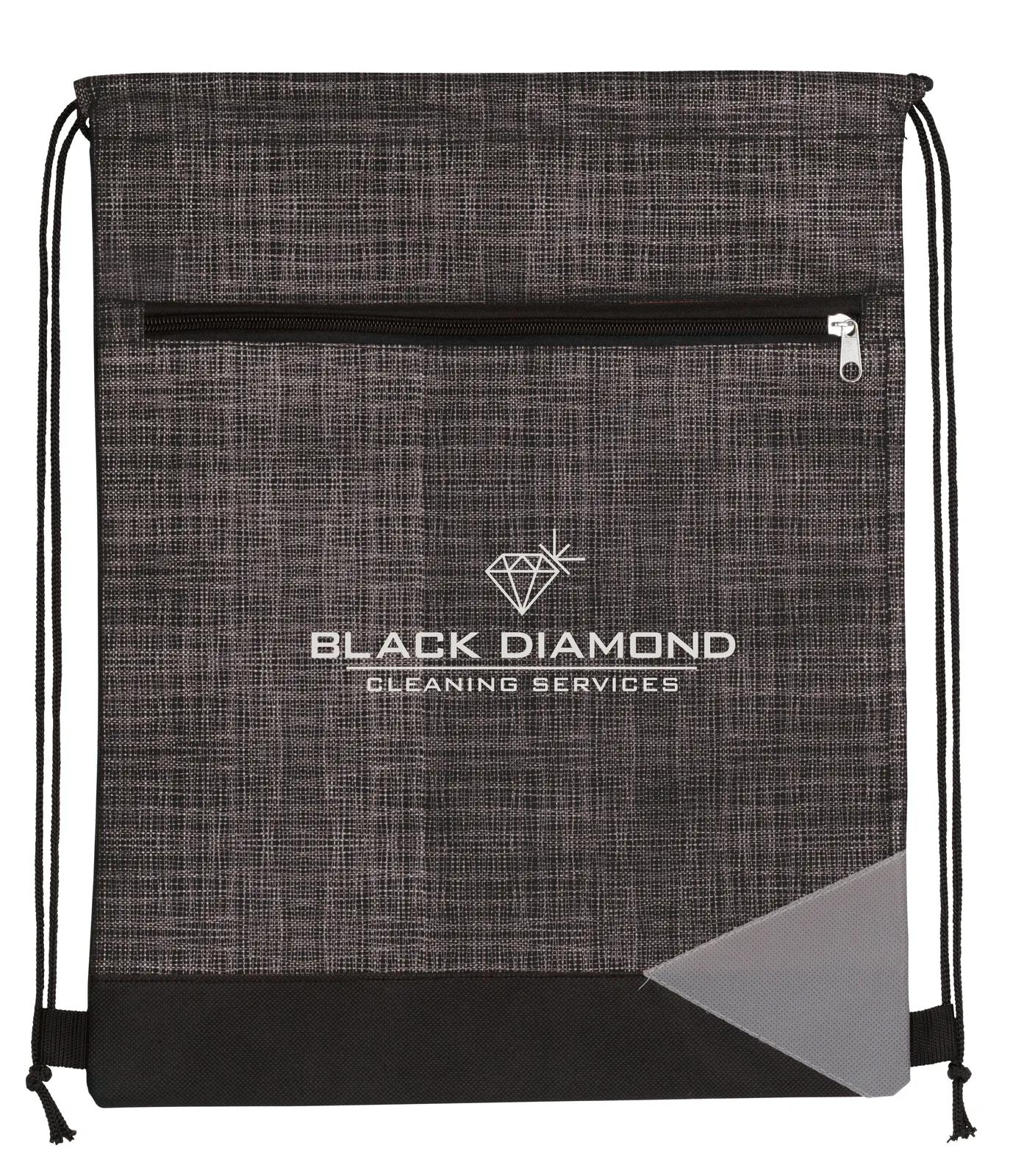 Drawstring Backpack Non-Woven Tread Pattern - 16.5 x 13 in - product view 10