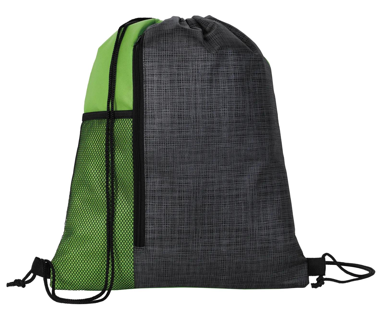 Vertical Drawstring Backpack with Mesh Pocket - 16.5 x 13 in - product view 7
