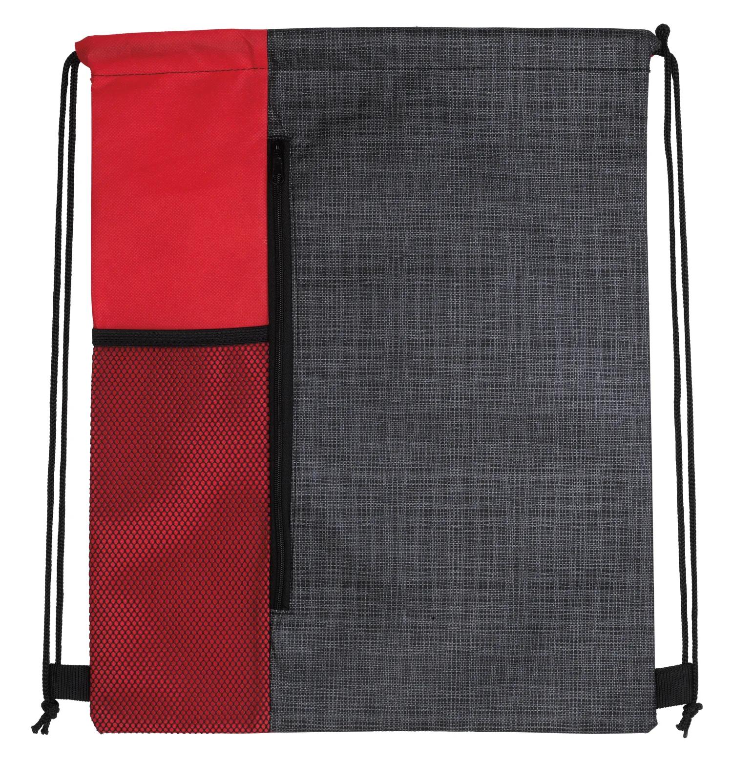 Vertical Drawstring Backpack with Mesh Pocket - 16.5 x 13 in - product view 8