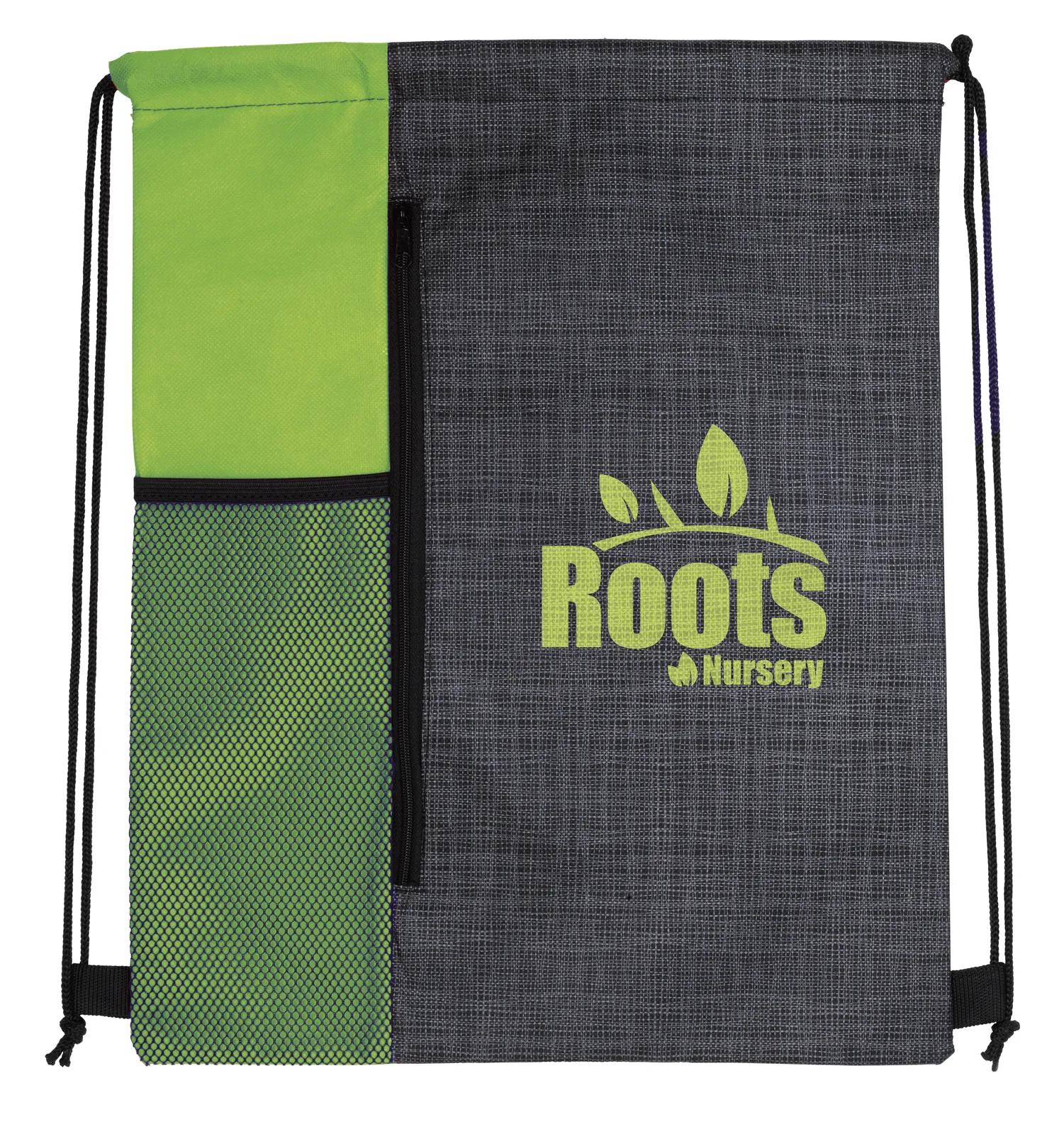 Vertical Drawstring Backpack with Mesh Pocket - 16.5 x 13 in - product view 12