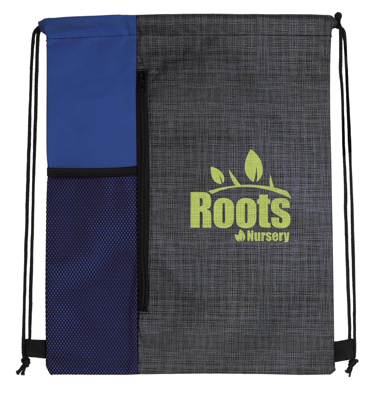 Vertical Drawstring Backpack with Mesh Pocket - 16.5 x 13 in - product view 14