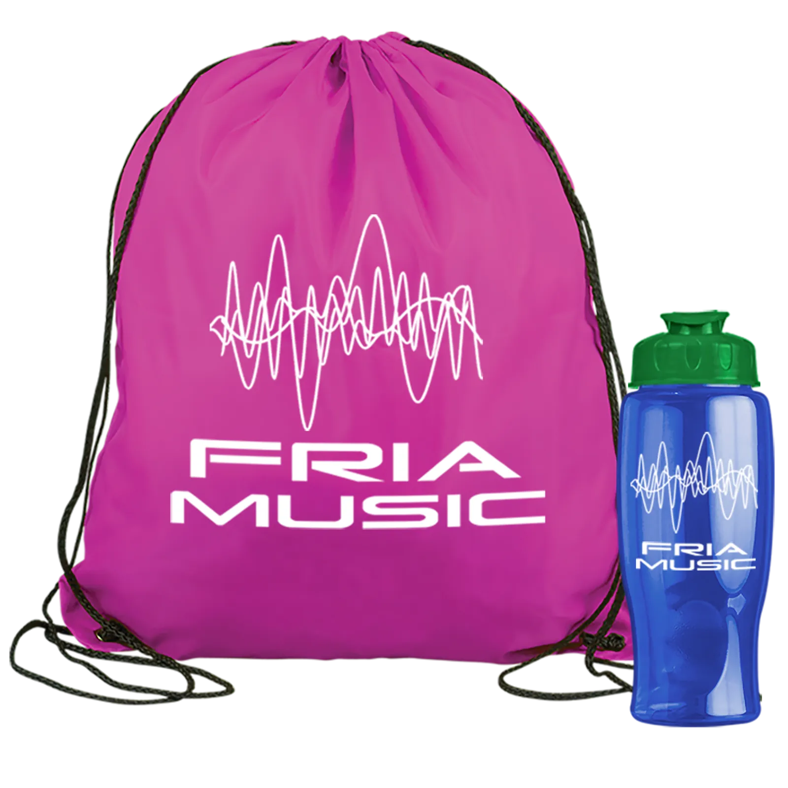 Vertical Drawstring Backpack with Mesh Pocket - 16.5 x 13 in - product view 2