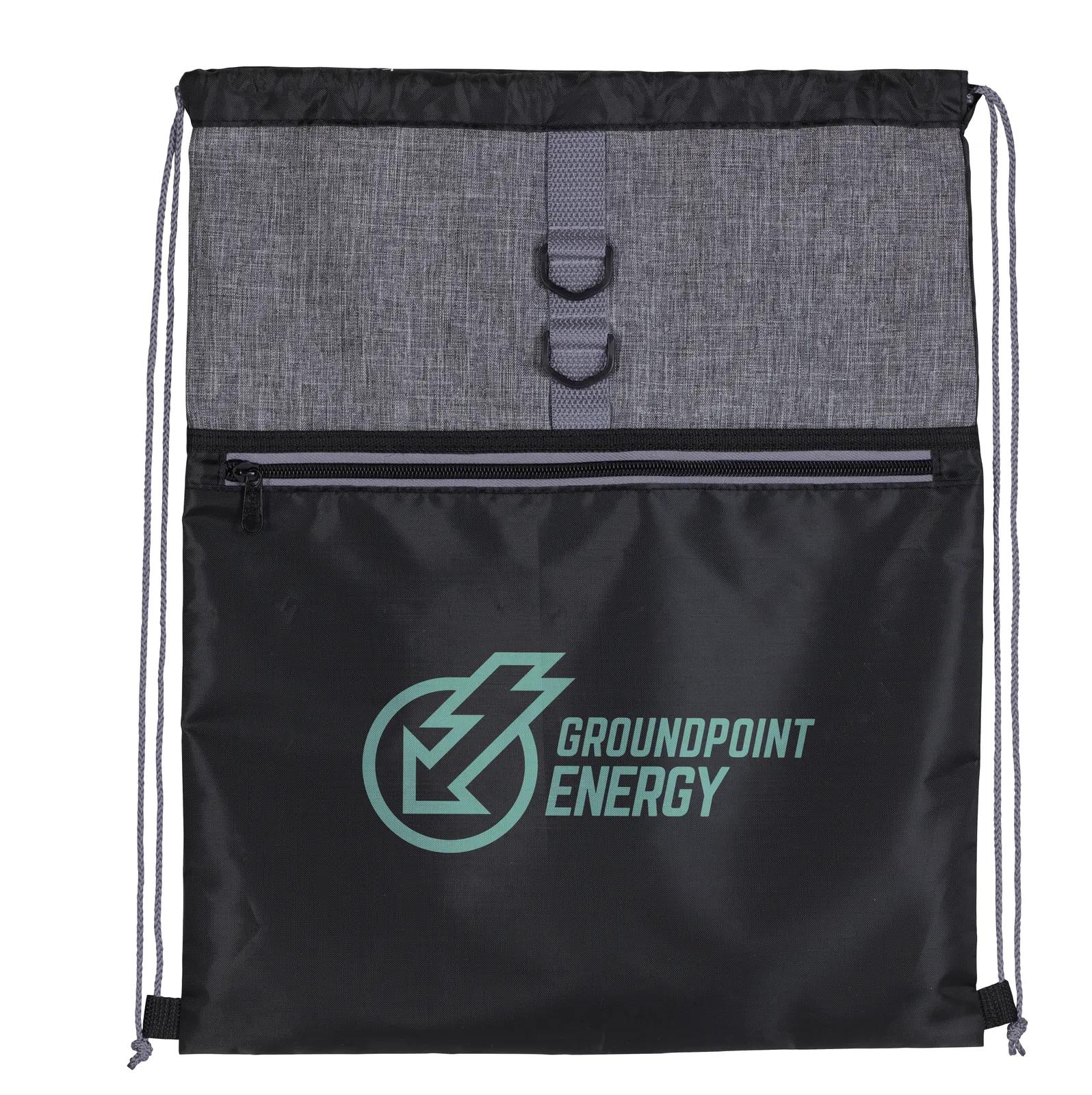 Two-Tone Drawstring Backpack 300D Polyester - 16.9 x 13.6 in - product view 2