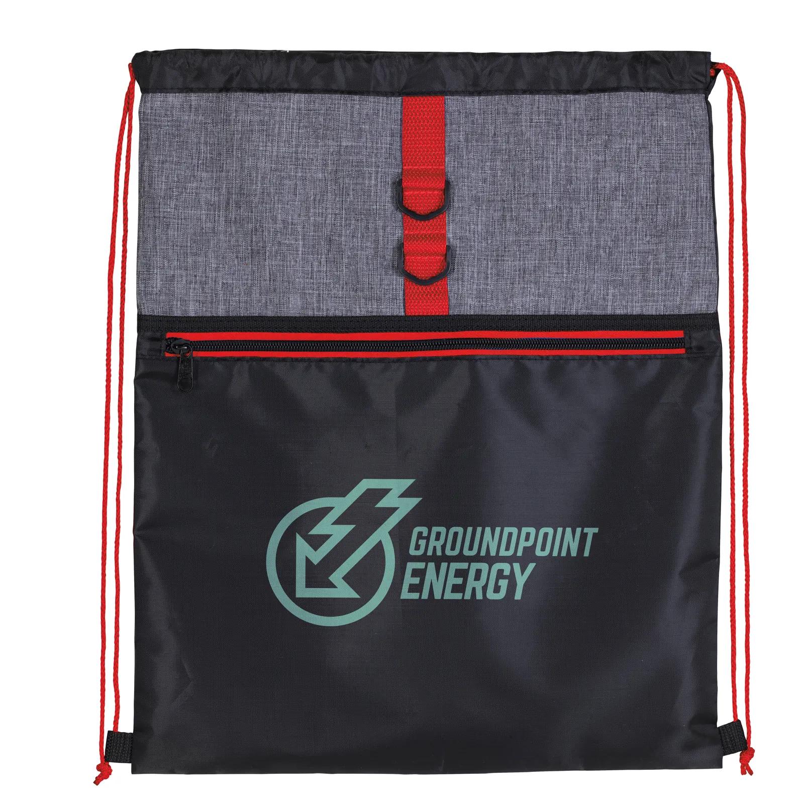 Two-Tone Drawstring Backpack 300D Polyester - 16.9 x 13.6 in - product view 3