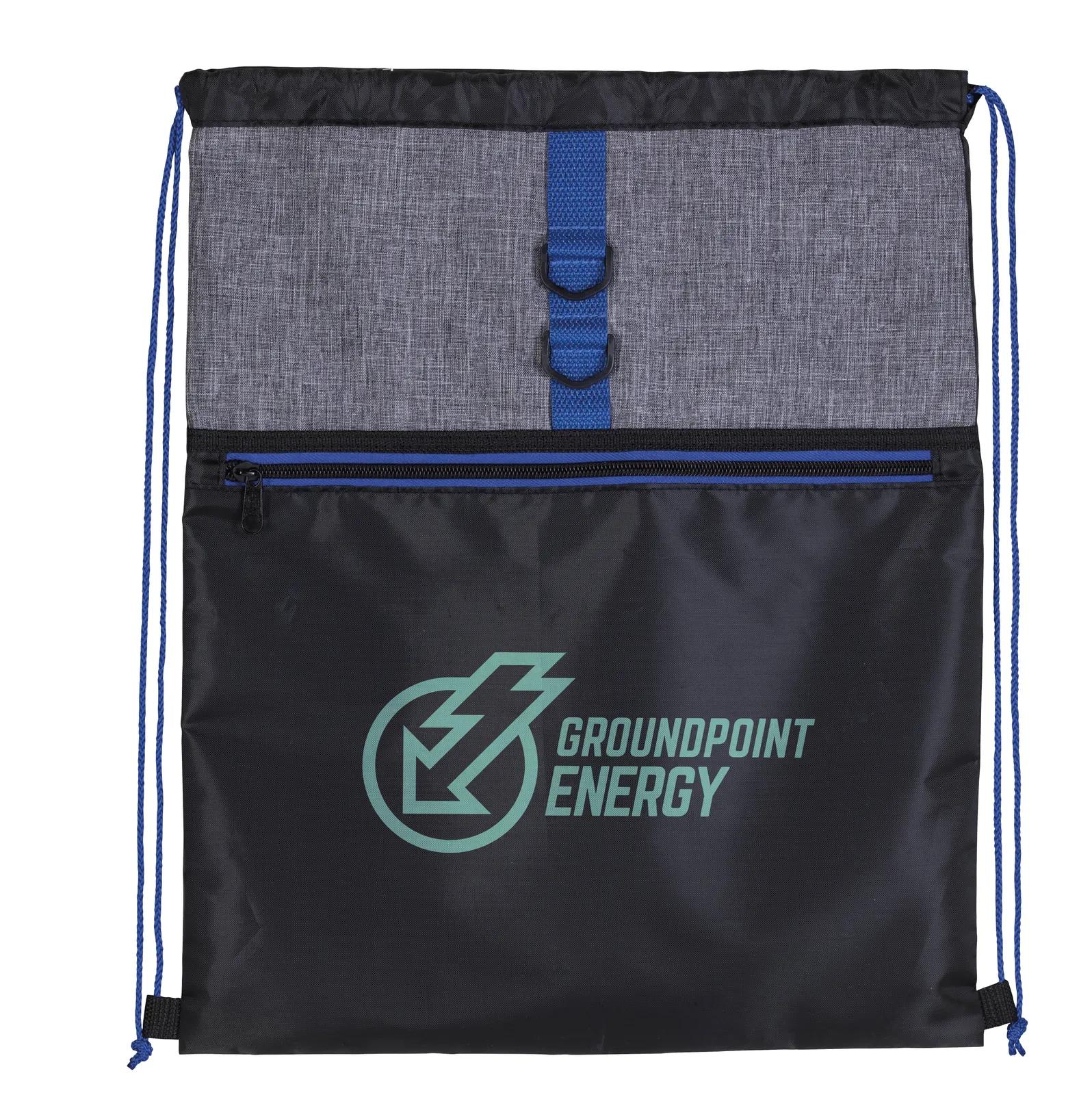 Two-Tone Drawstring Backpack 300D Polyester - 16.9 x 13.6 in - product view 4