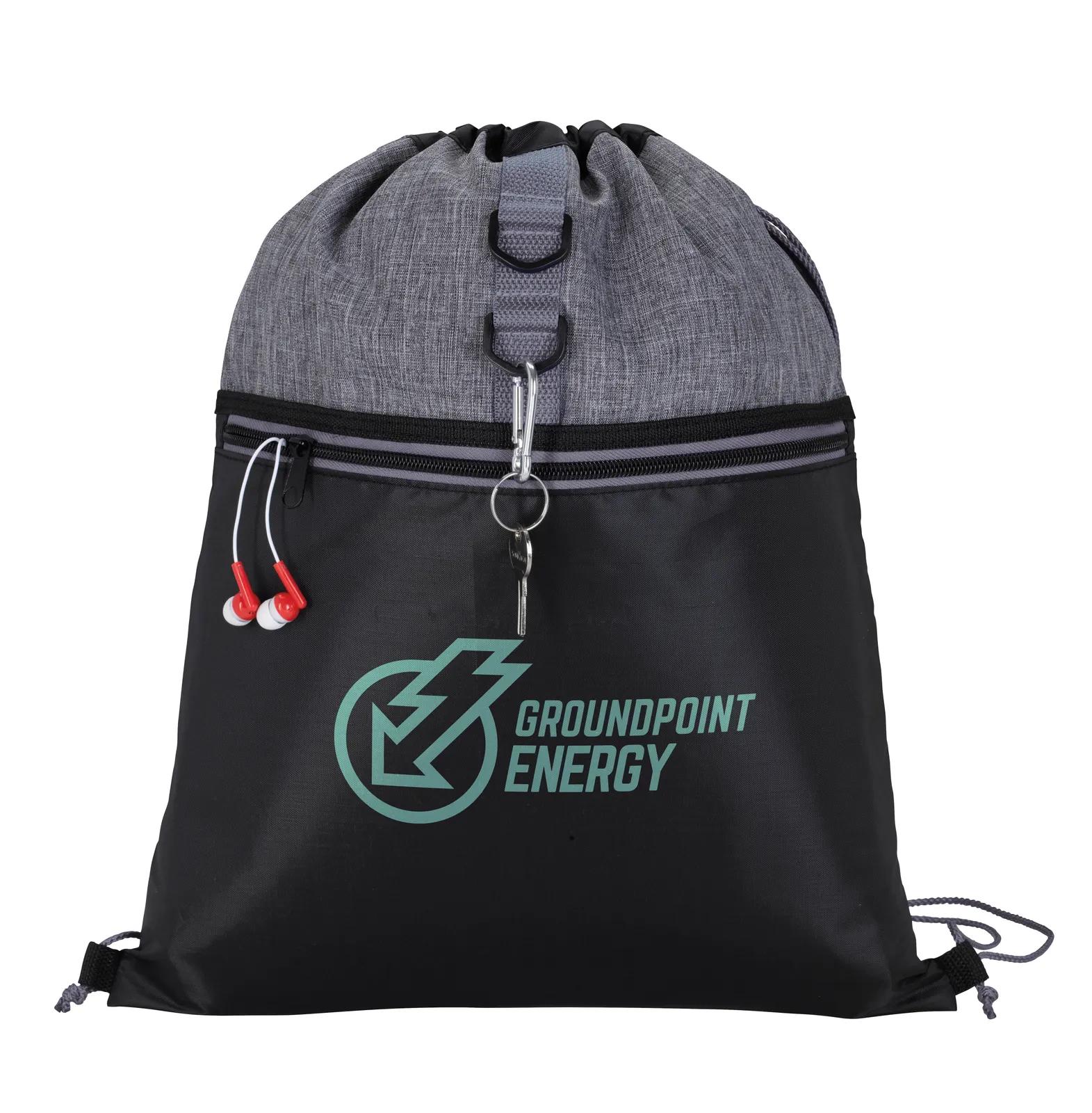 Two-Tone Drawstring Backpack 300D Polyester - 16.9 x 13.6 in - product view 5