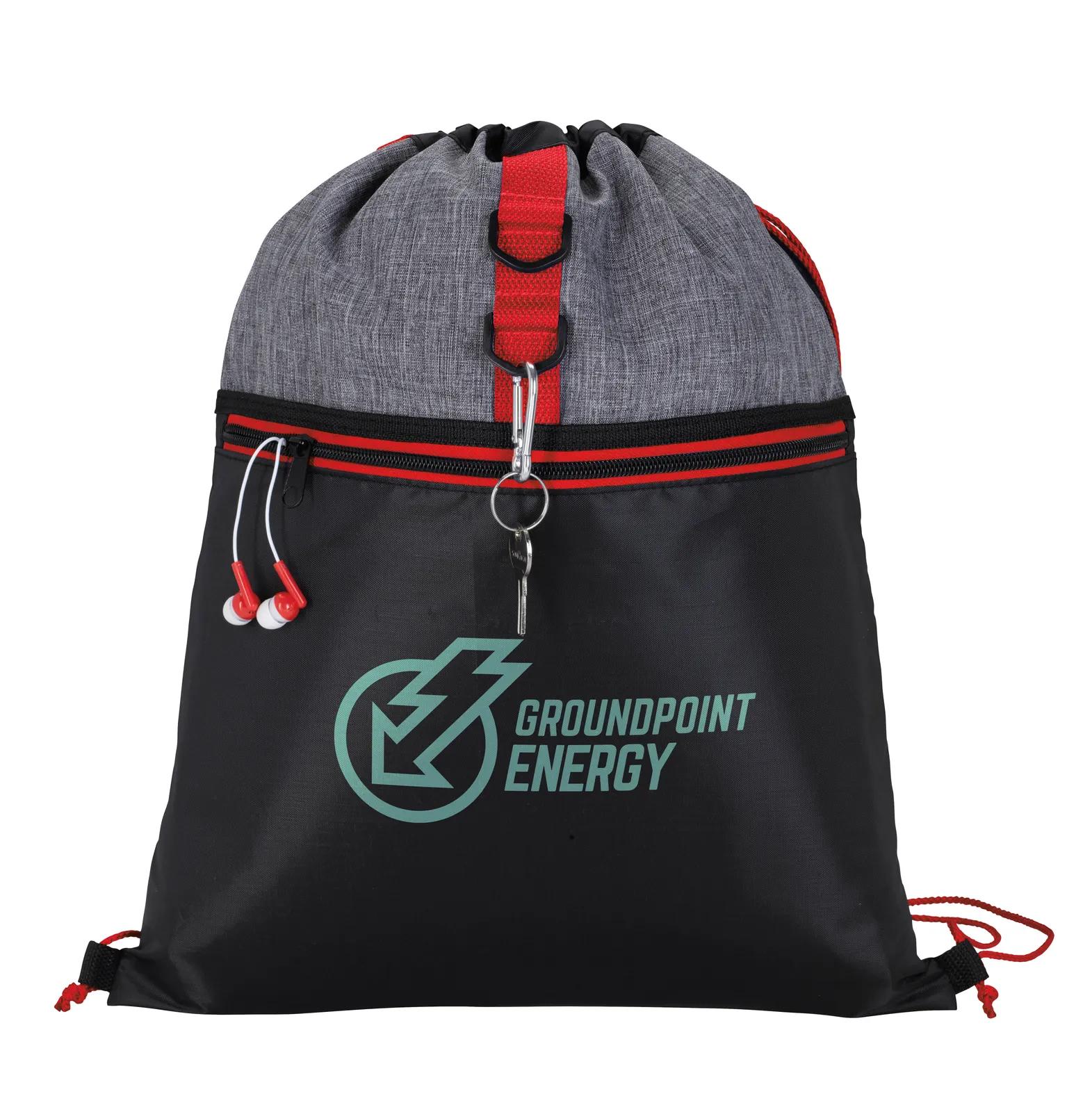 Two-Tone Drawstring Backpack 300D Polyester - 16.9 x 13.6 in - product view 6