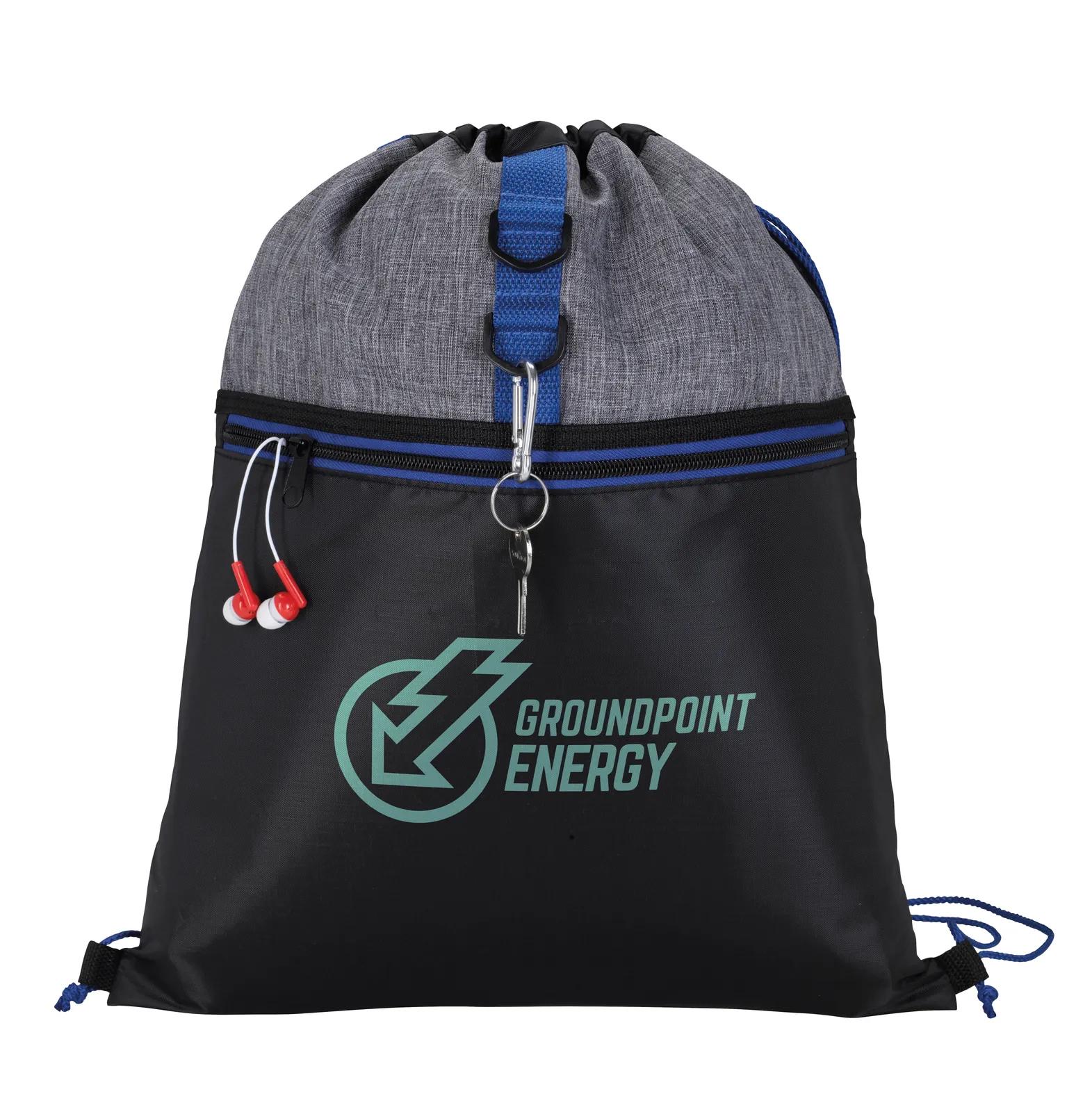 Two-Tone Drawstring Backpack 300D Polyester - 16.9 x 13.6 in - product view 7
