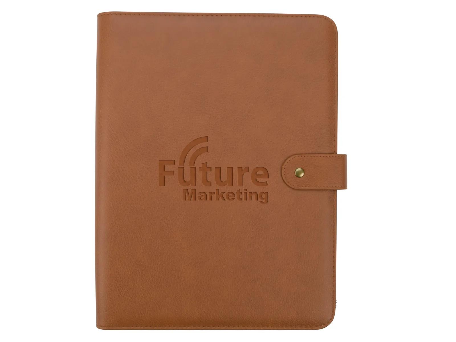 Zippered Padfolio Leatherette with Writing Pad - 13 x 10.6 in