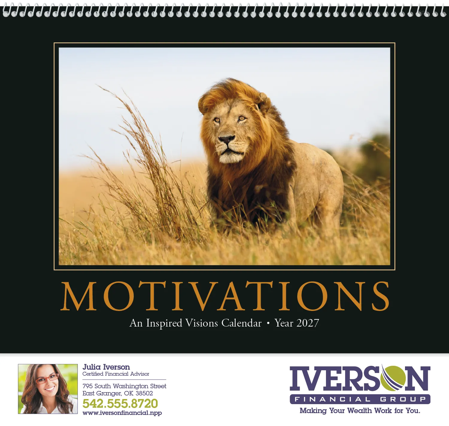 Motivational Wall Calendar FSC Paper UV Coated - 18.5 x 11 in - product view 15