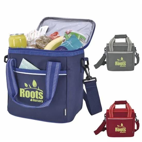 Accent Stitched Cooler with Shoulder Strap - 10 x 7.1 in