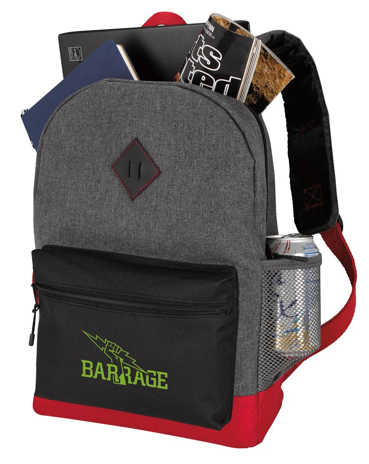 Two-Tone Computer Backpack PU Accent 600D - 15.8 x 10.6 in - product view 3