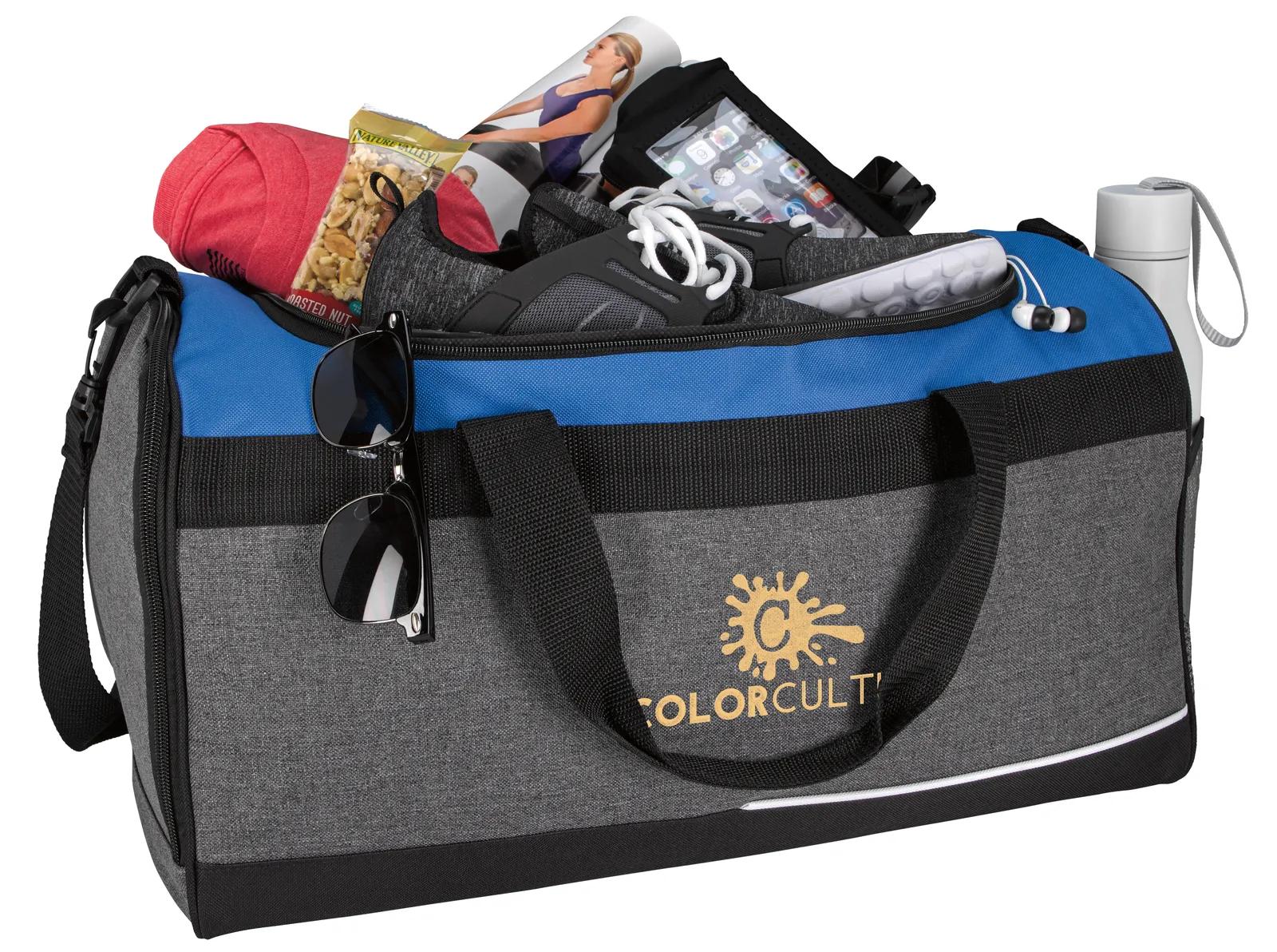 Two-Tone Sports Duffel with Mesh Pocket 600D - 10.6 x 19.3 in - product view 5