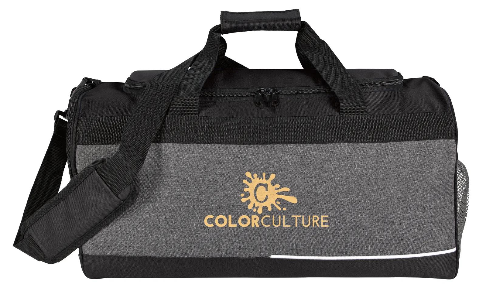 Two-Tone Sports Duffel with Mesh Pocket 600D - 10.6 x 19.3 in - product view 6