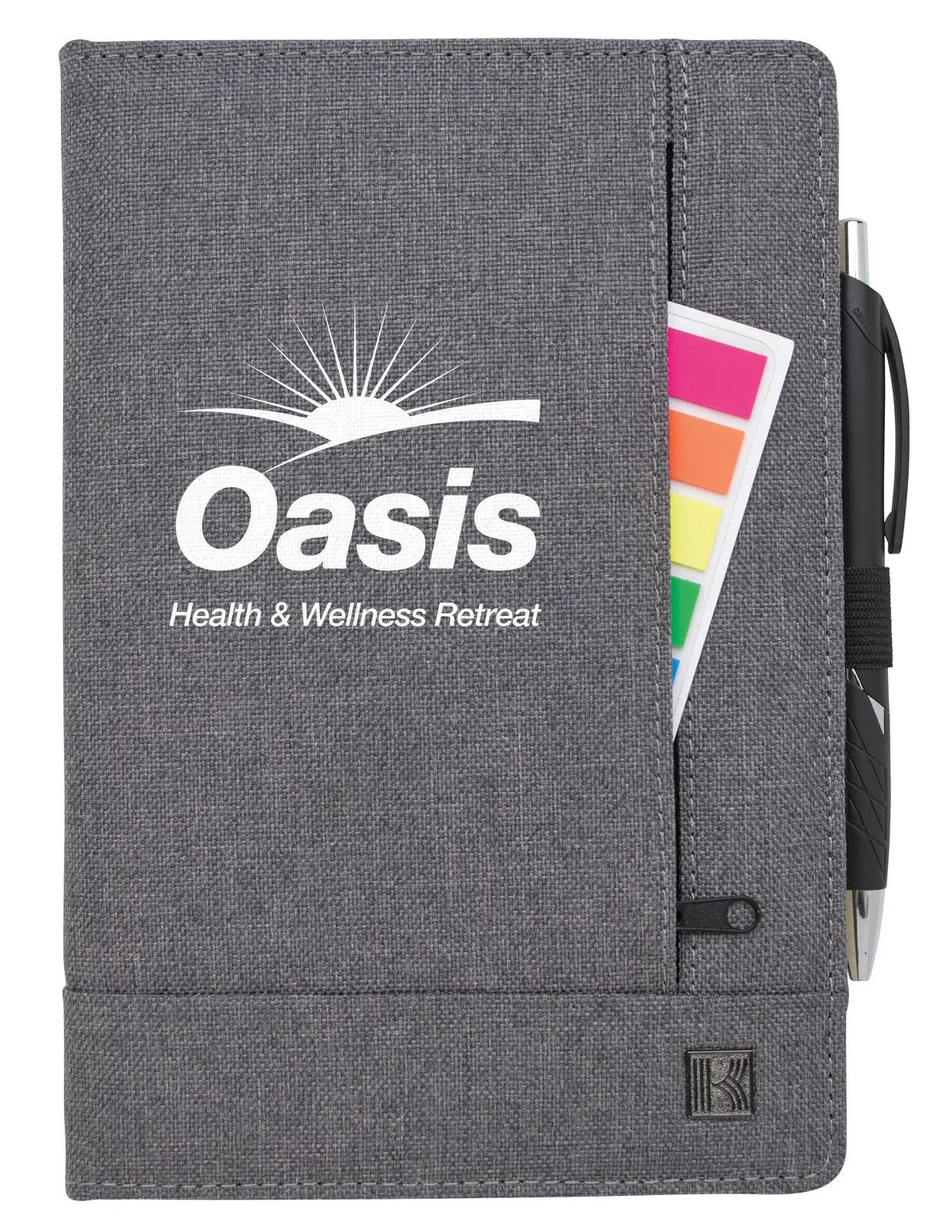 Two-Tone Journal 600D Polyester with Pocket - 8.5 x 5.8 in - product view 3