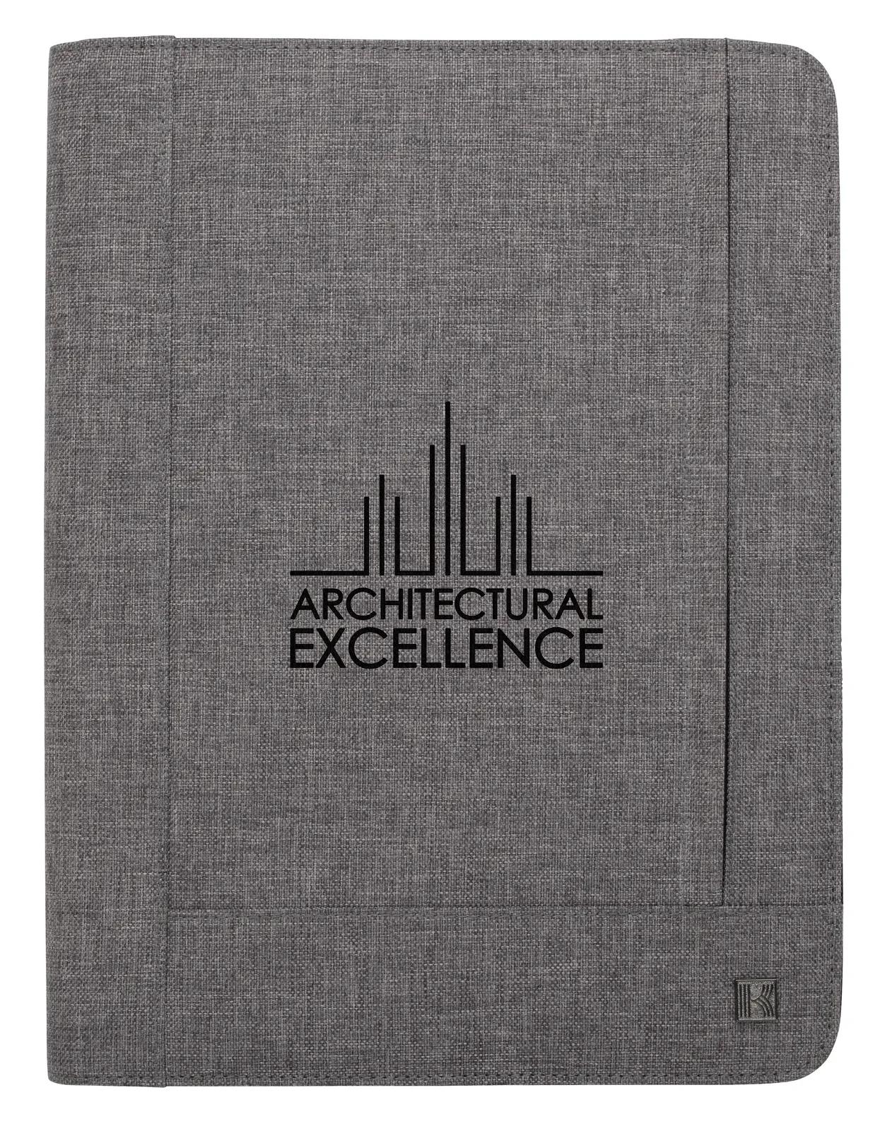 Two-Tone Padfolio 600D Polyester with Writing Pad - 12.8 x 10 in - product view 2