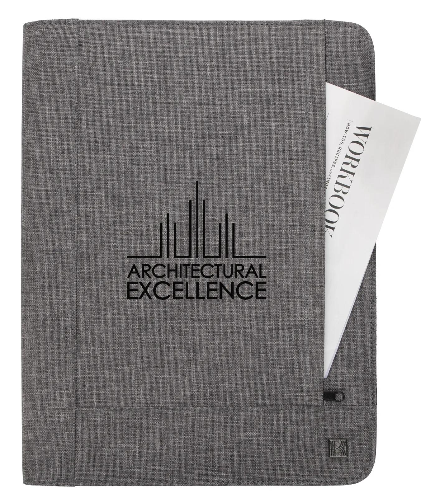 Two-Tone Padfolio 600D Polyester with Writing Pad - 12.8 x 10 in - product view 3