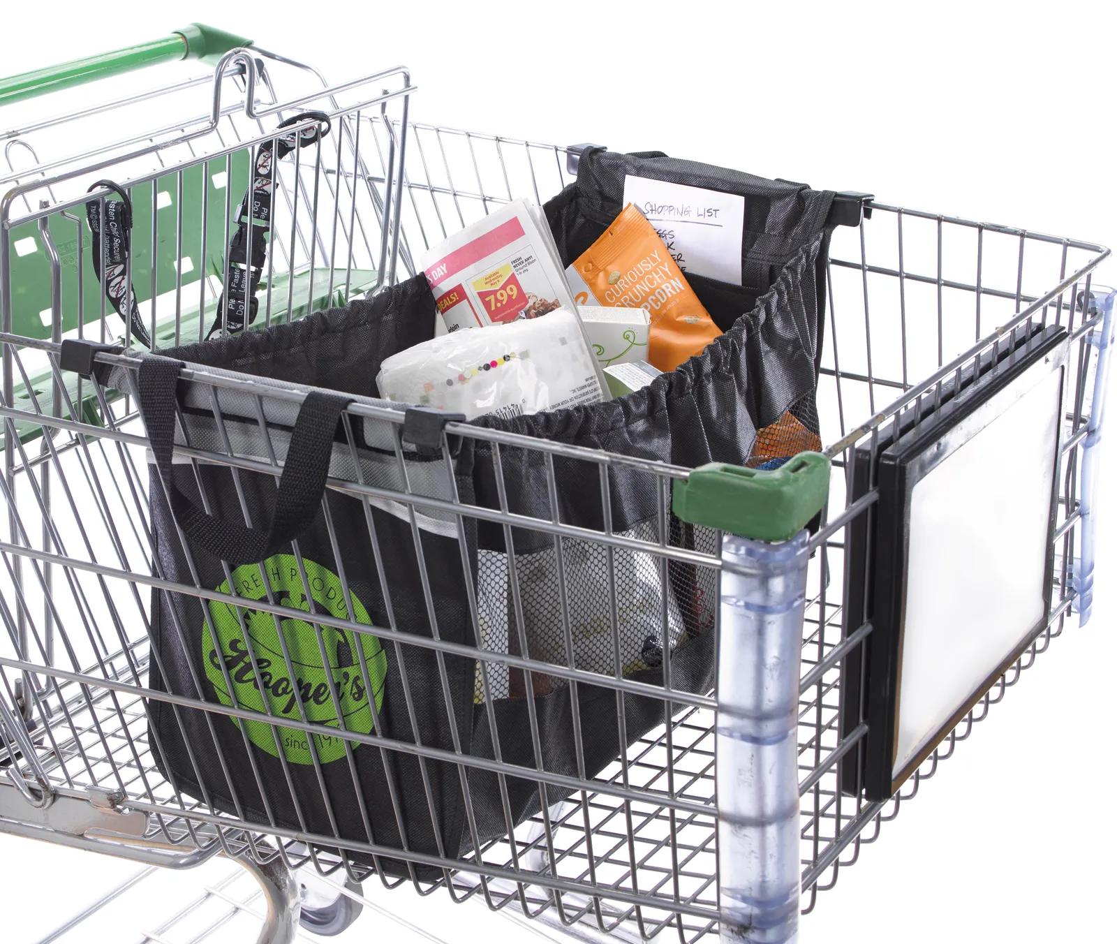 Expandable Grocery Cart Tote Hooks to Cart - 13 x 9.5 x 22 in - product view 3