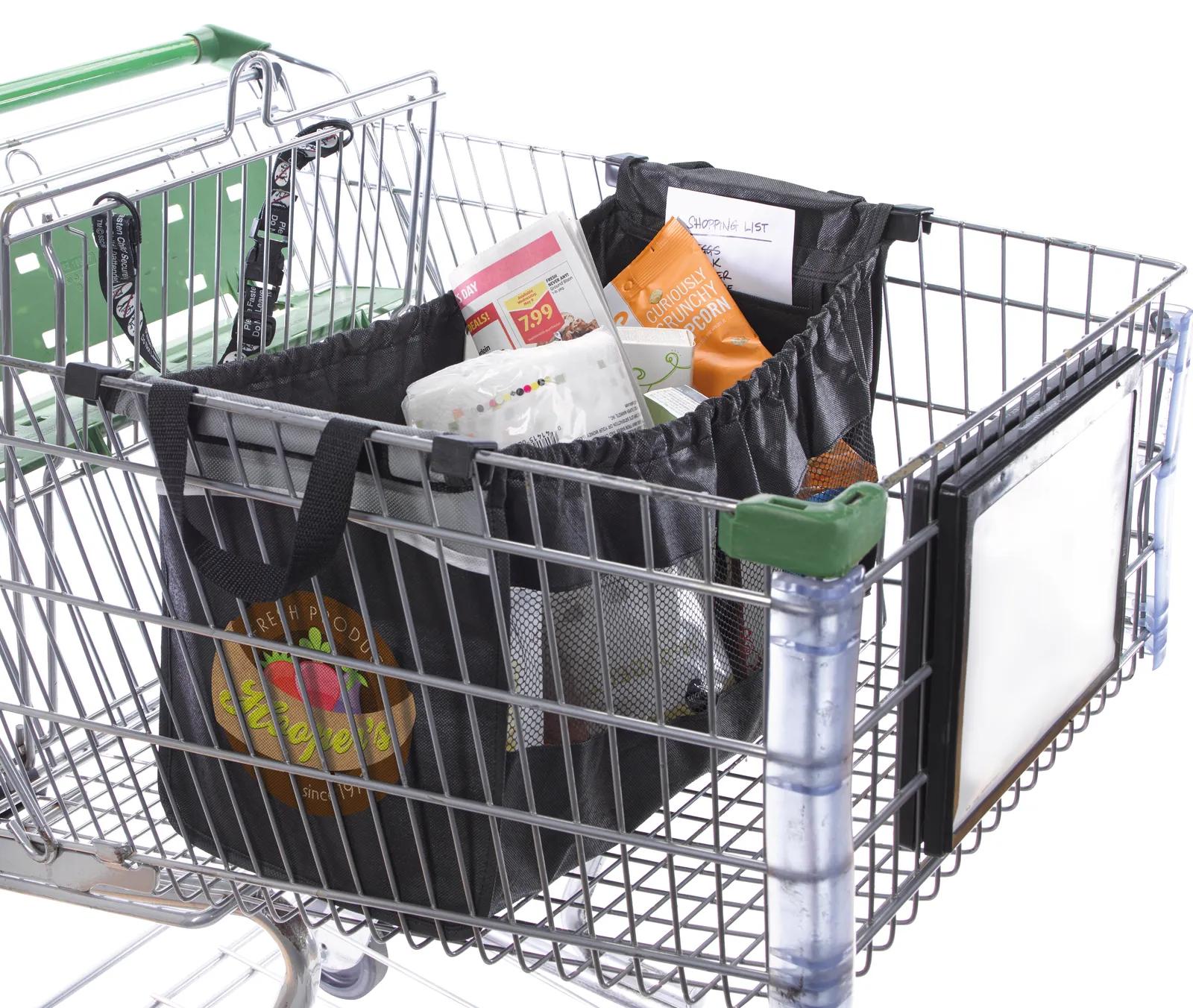 Expandable Grocery Cart Tote Hooks to Cart - 13 x 9.5 x 22 in - product view 5