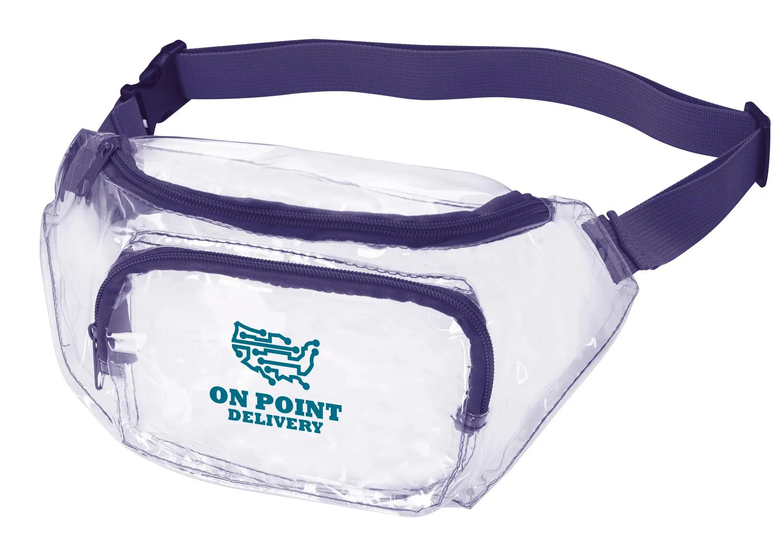 Clear Fanny Pack NFL Compliant PVC - 12.625 x 5.875 in - product view 5
