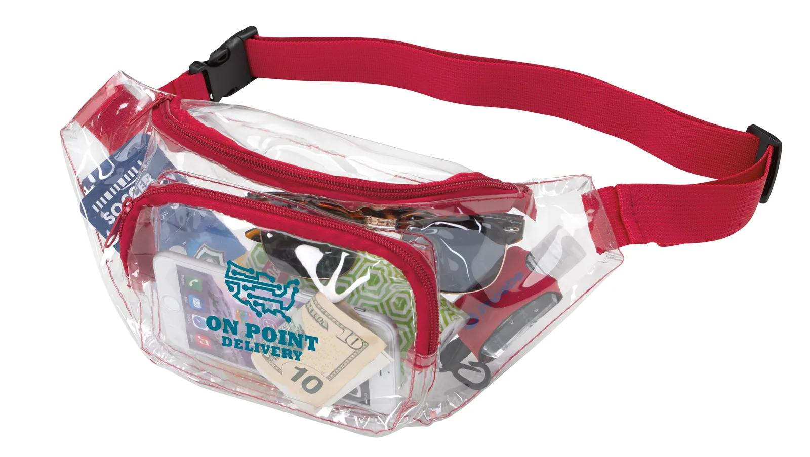 Clear Fanny Pack NFL Compliant PVC - 12.625 x 5.875 in - product view 7