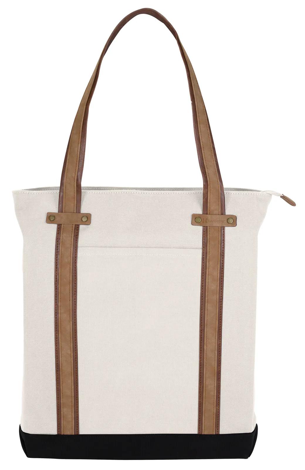 Cotton Canvas Tote PU Suede Handles 16 oz - 15.5 x 12.625 in - product view 10