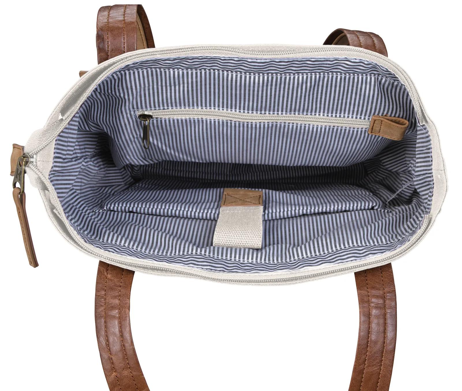 Cotton Canvas Tote PU Suede Handles 16 oz - 15.5 x 12.625 in - product view 18