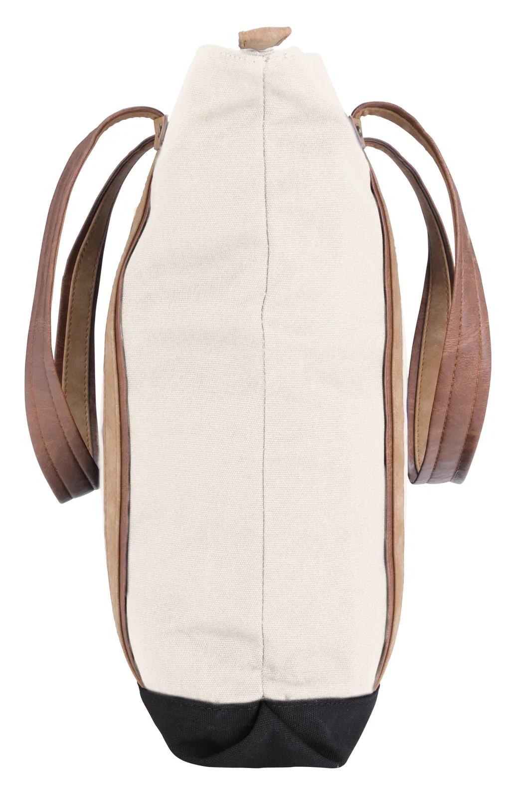 Cotton Canvas Tote PU Suede Handles 16 oz - 15.5 x 12.625 in - product view 27