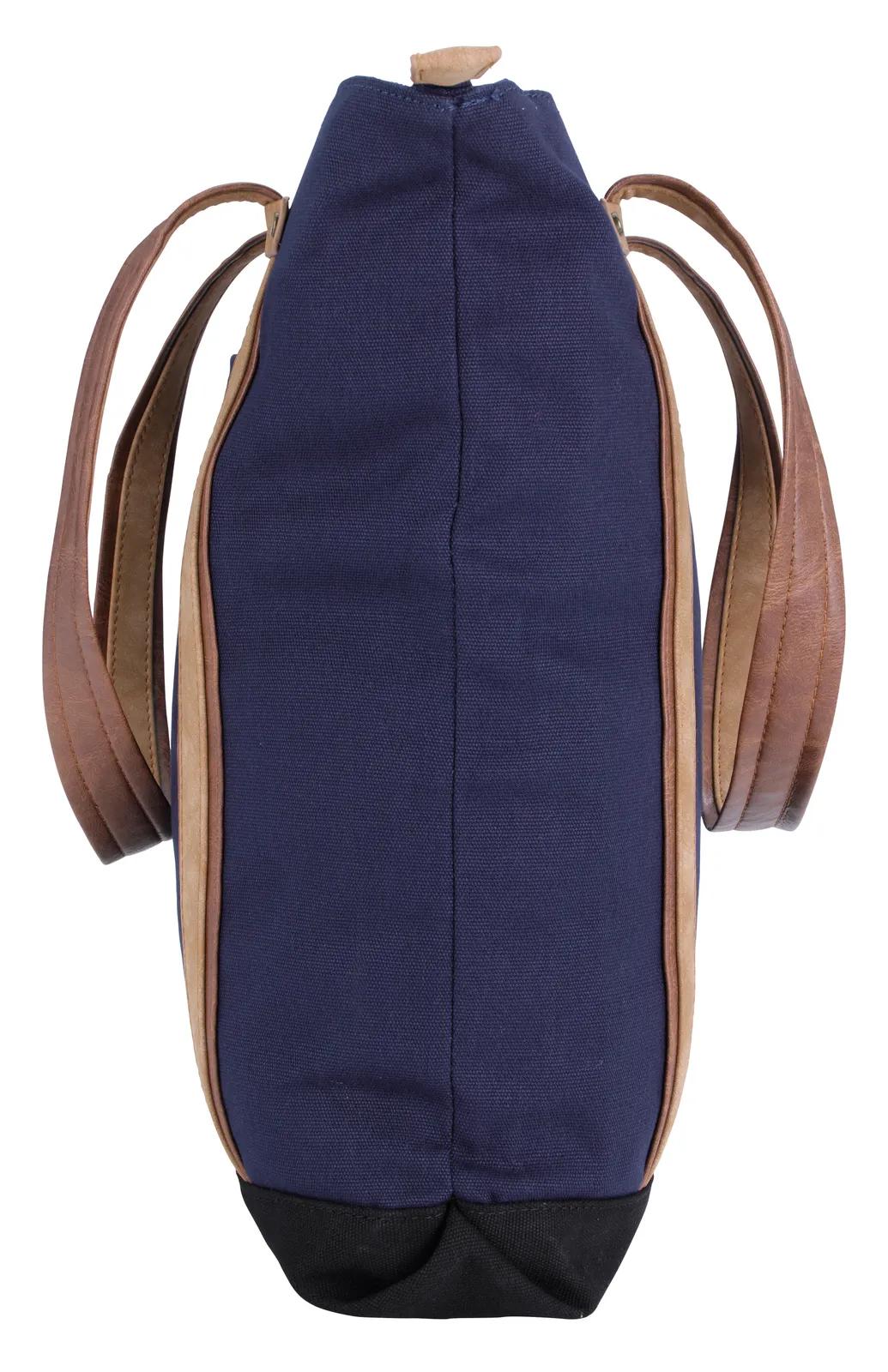 Cotton Canvas Tote PU Suede Handles 16 oz - 15.5 x 12.625 in - product view 30