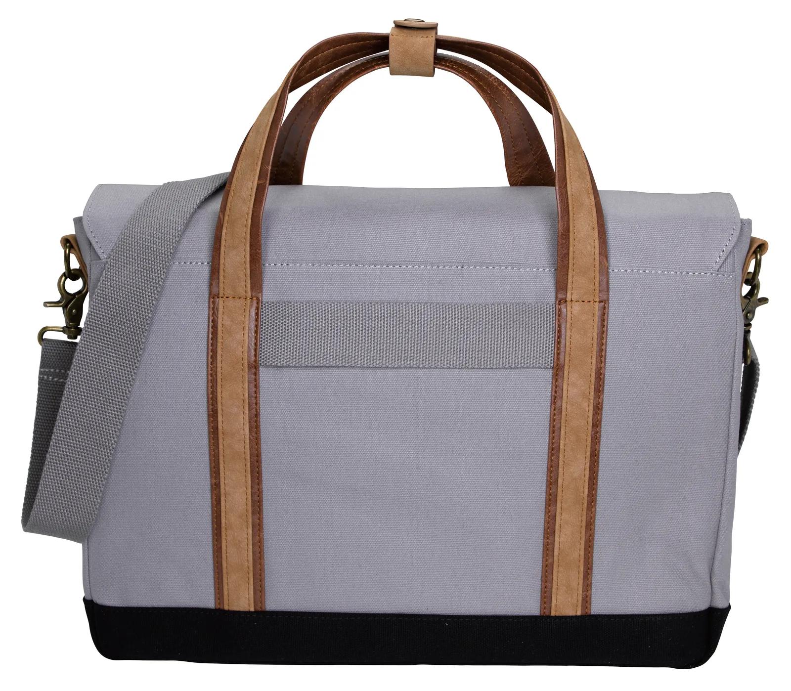 Cotton Canvas Messenger Padded Laptop 16 oz - 15.875 x 11.25 in - product view 2