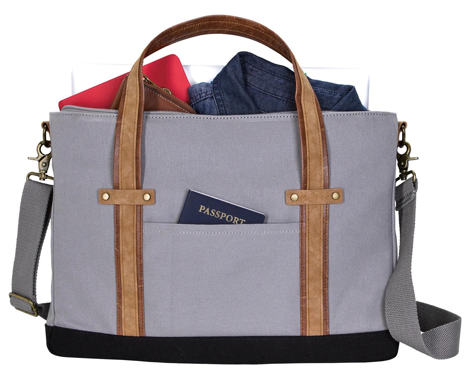 Cotton Canvas Messenger Padded Laptop 16 oz - 15.875 x 11.25 in - product view 5