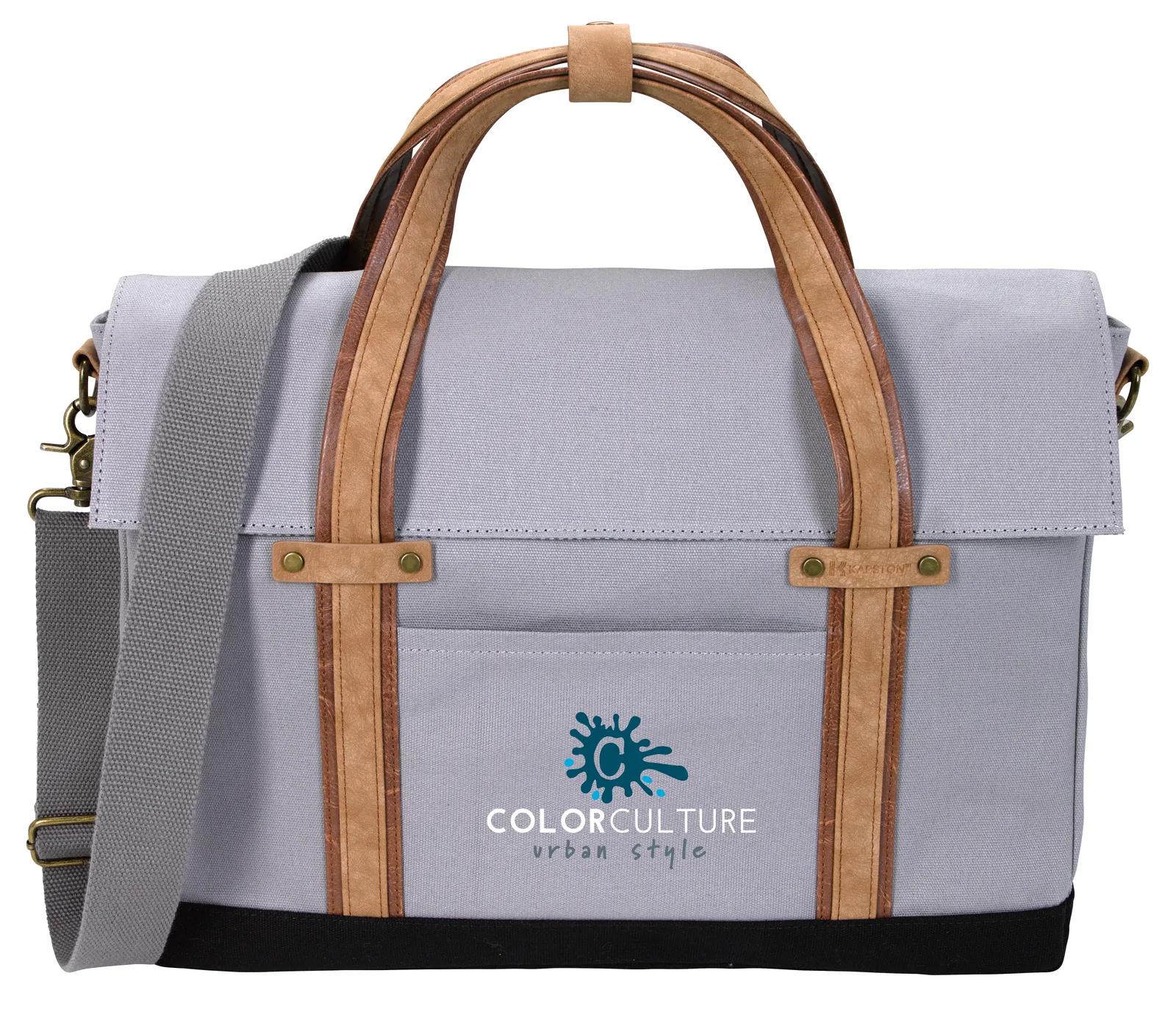 Cotton Canvas Messenger Padded Laptop 16 oz - 15.875 x 11.25 in - product view 7