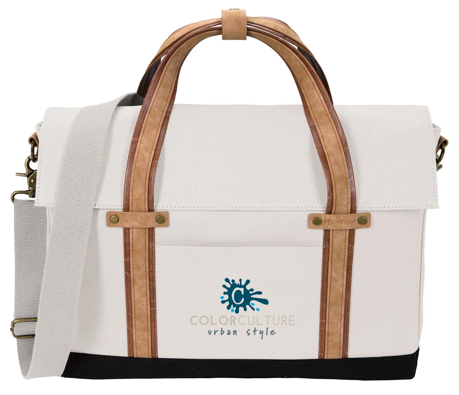 Cotton Canvas Messenger Padded Laptop 16 oz - 15.875 x 11.25 in - product view 9