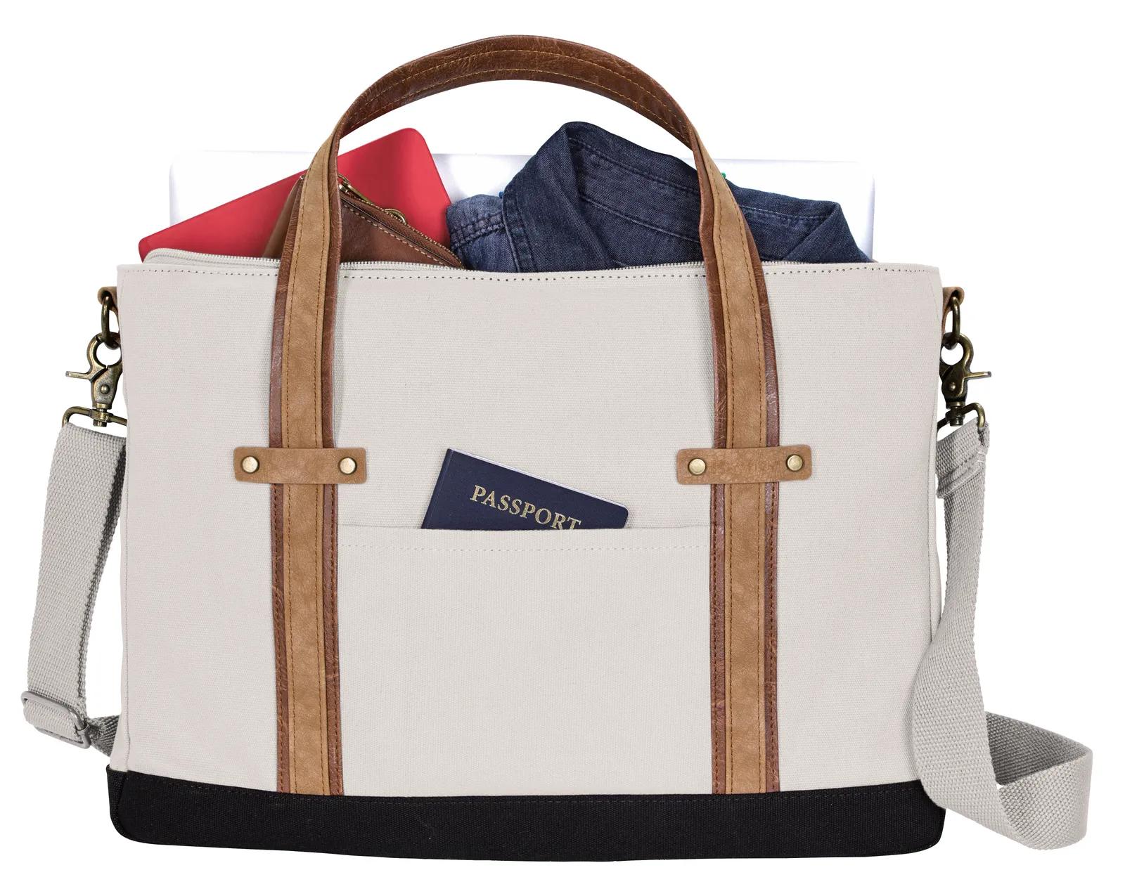 Cotton Canvas Messenger Padded Laptop 16 oz - 15.875 x 11.25 in - product view 15